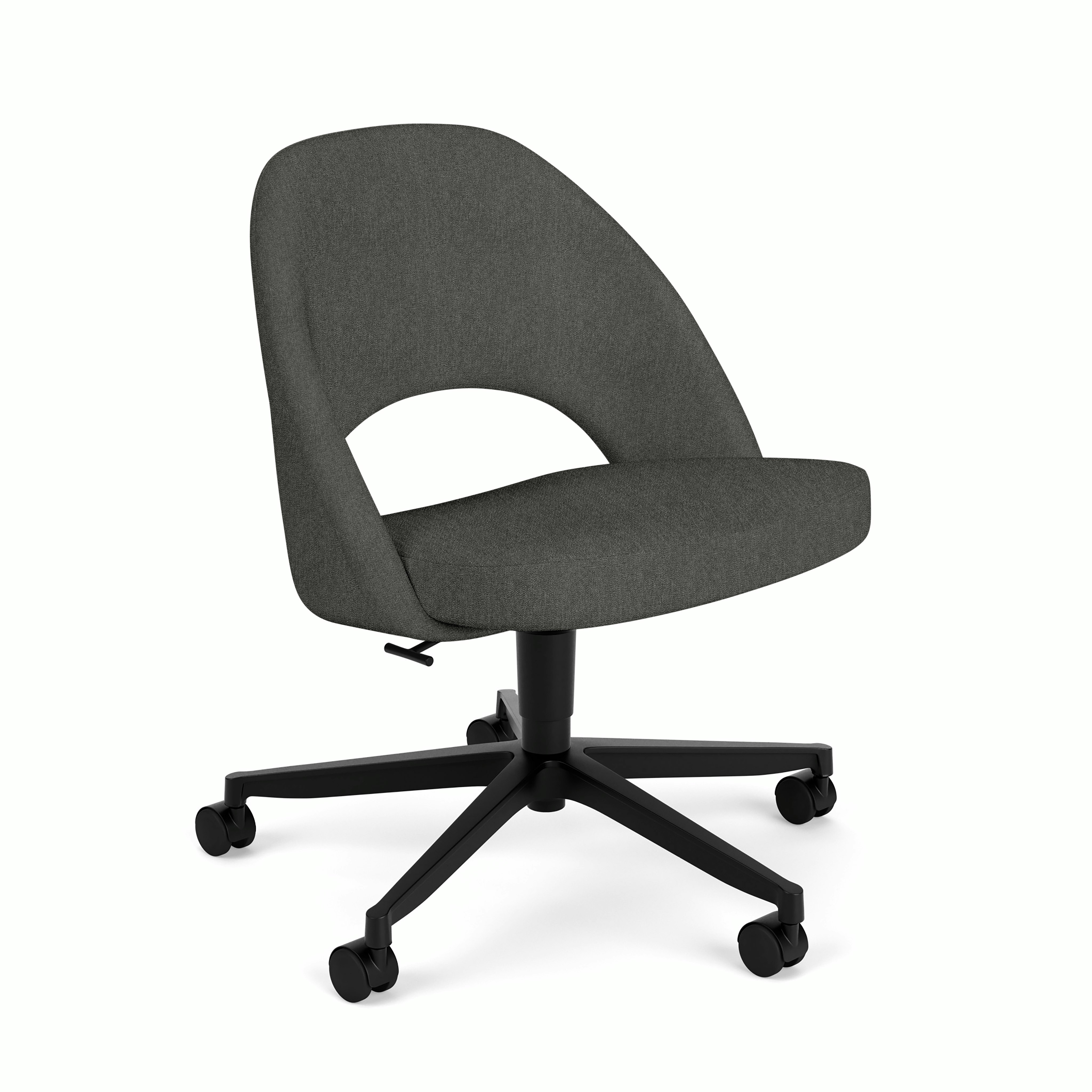 Saarinen Executive Office Side Chair - 5 Star,  Aegean,  Licorice,  Black Base,  HC