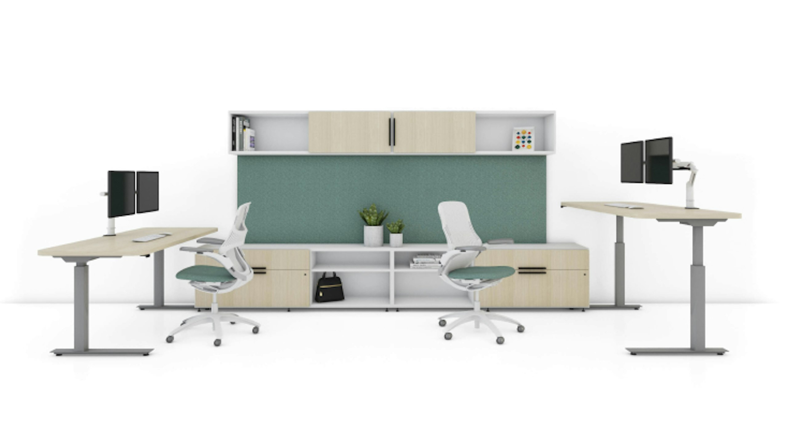 Two k. stand Height-Adjustable Tables in a Faculty Office design.