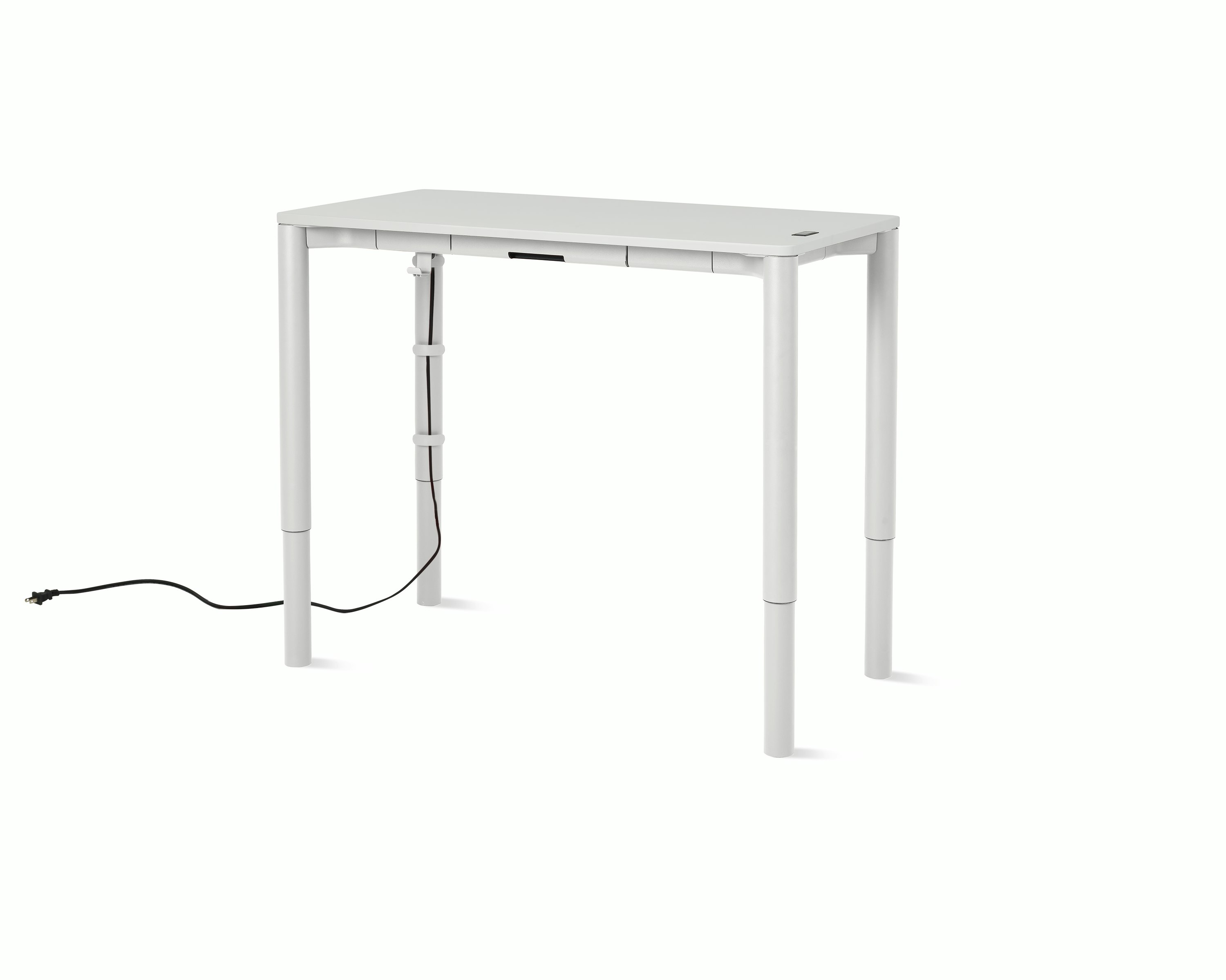 Spout S2S Table - 24" x 48"",  Laminate Studio White,  Studio White,  Without Cable Tray,  With Storage Drawer,  Standard Height"