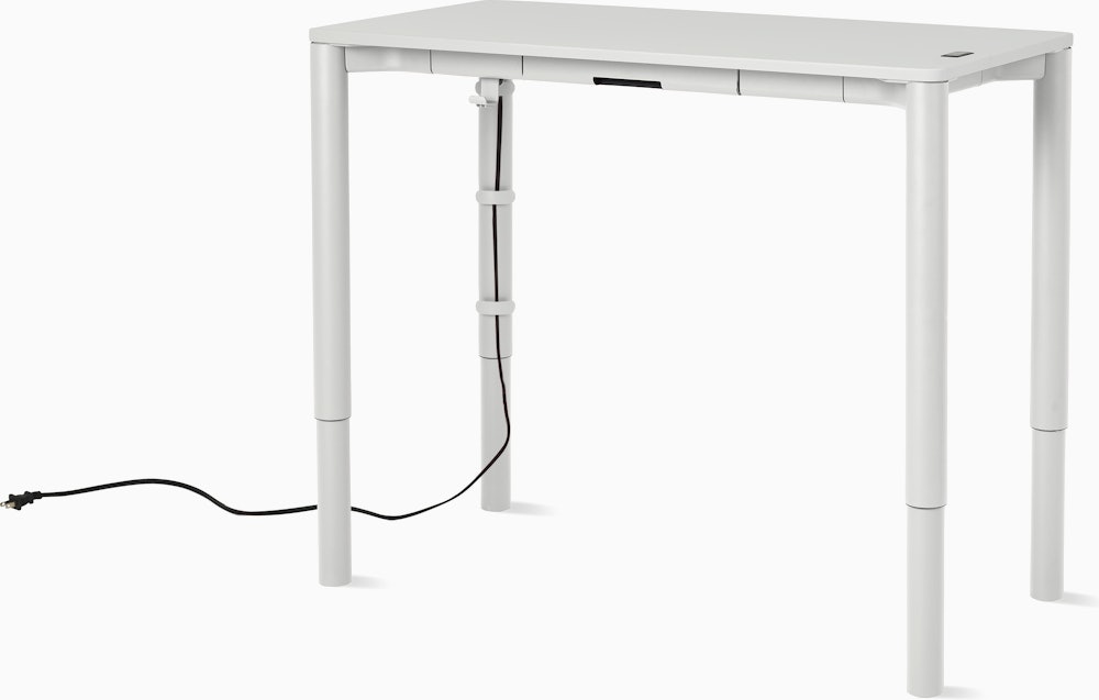Spout S2S Table - 24" x 48"",  Laminate Studio White,  Studio White,  Without Cable Tray,  With Storage Drawer,  Standard Height"