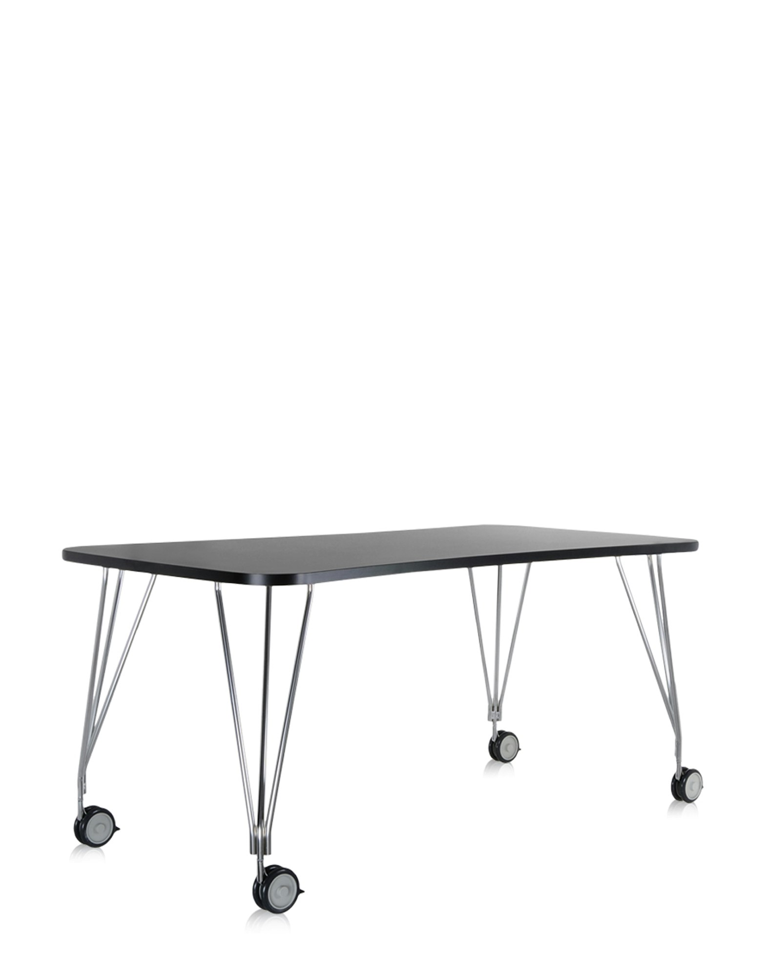 Max Desk - 160x80cm Slate Top, Chrome Base, Casters