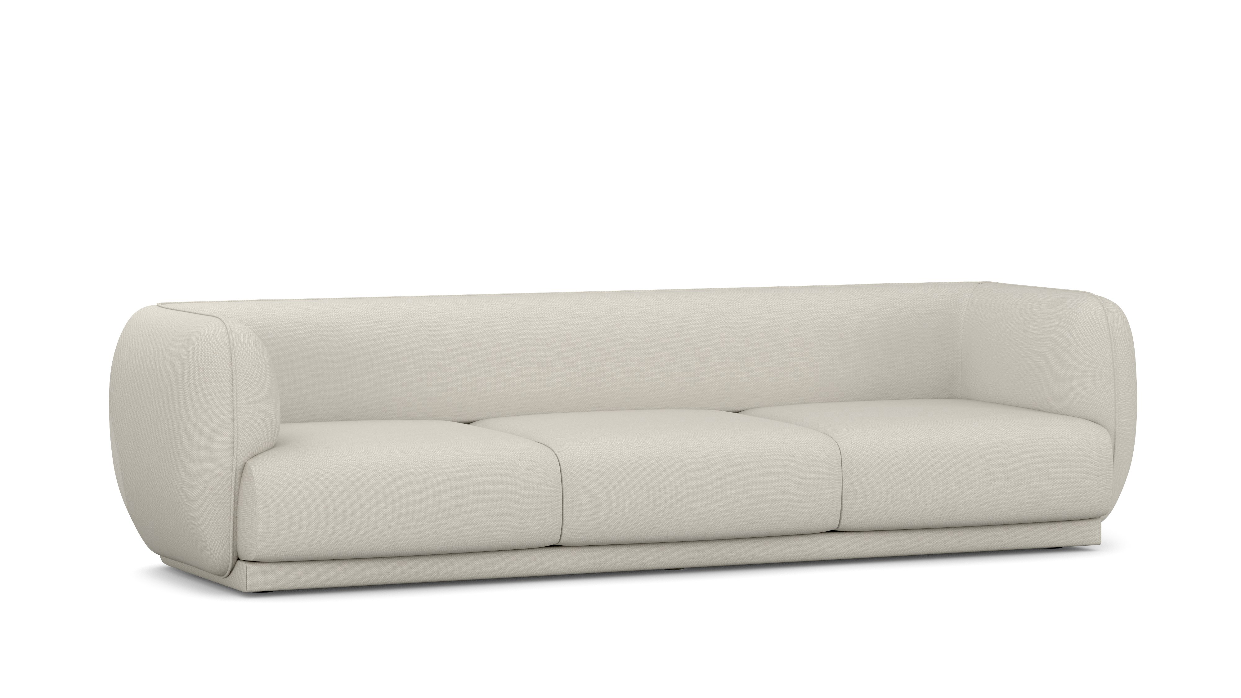 A Meris Sofa in Clavicle viewed from an angle.
