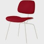 Eames Molded Plastic Dining Chair (EC-127) - Side Chair, Upholstered, White, Hopsak, Crimson Dark Dark, White