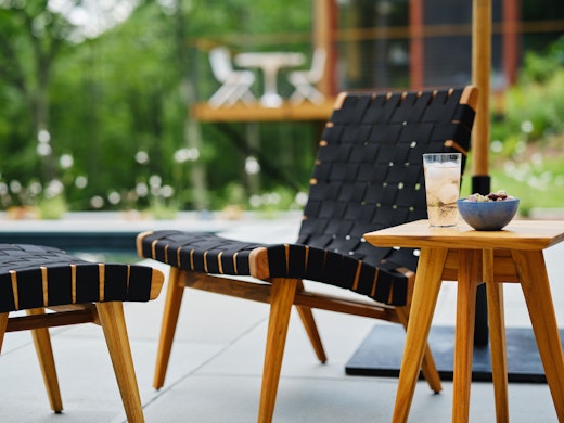 risom outdoor lounge chair ottoman jens risom