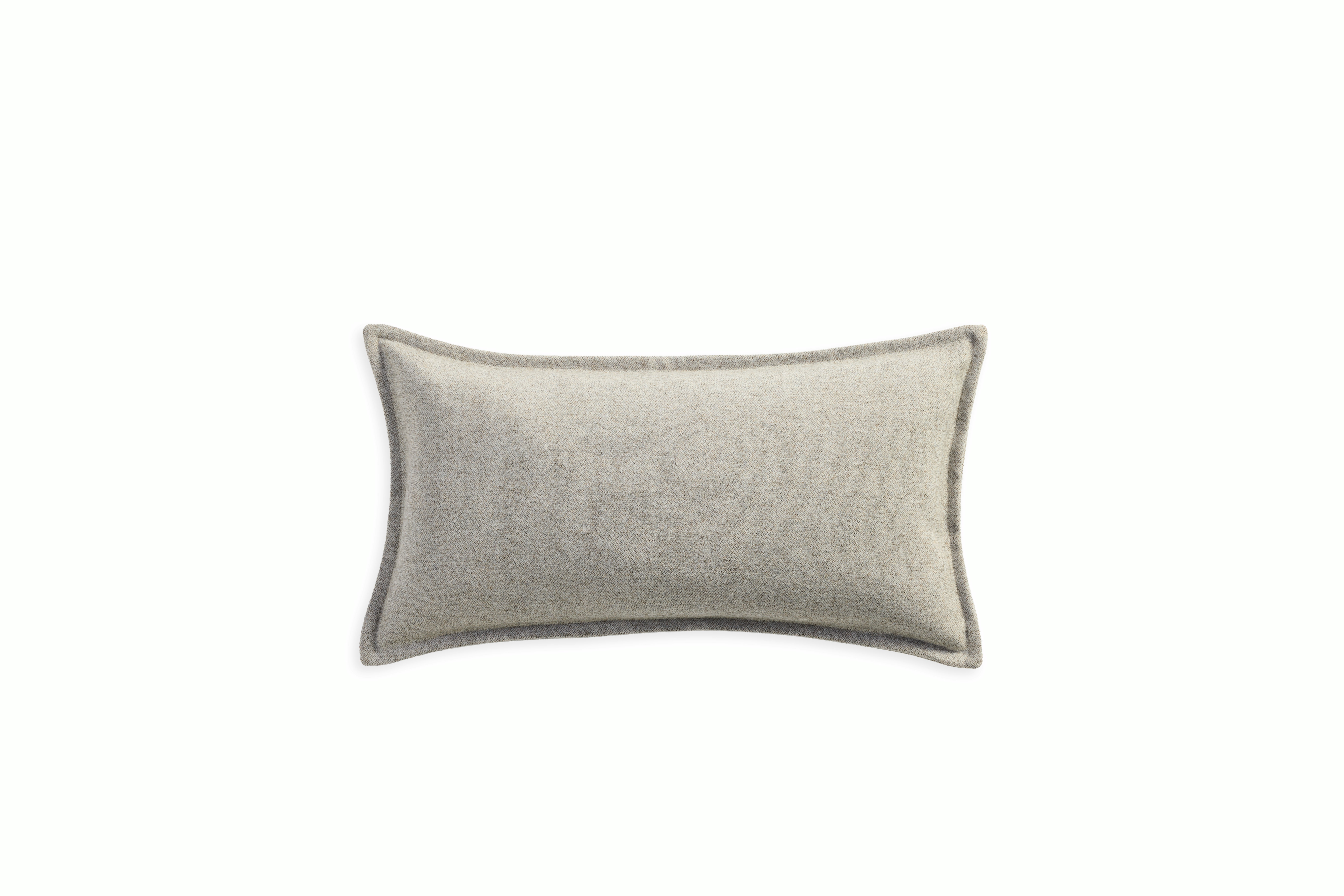 A Pecora Wool Flange Pillow in Graham viewed from the front.