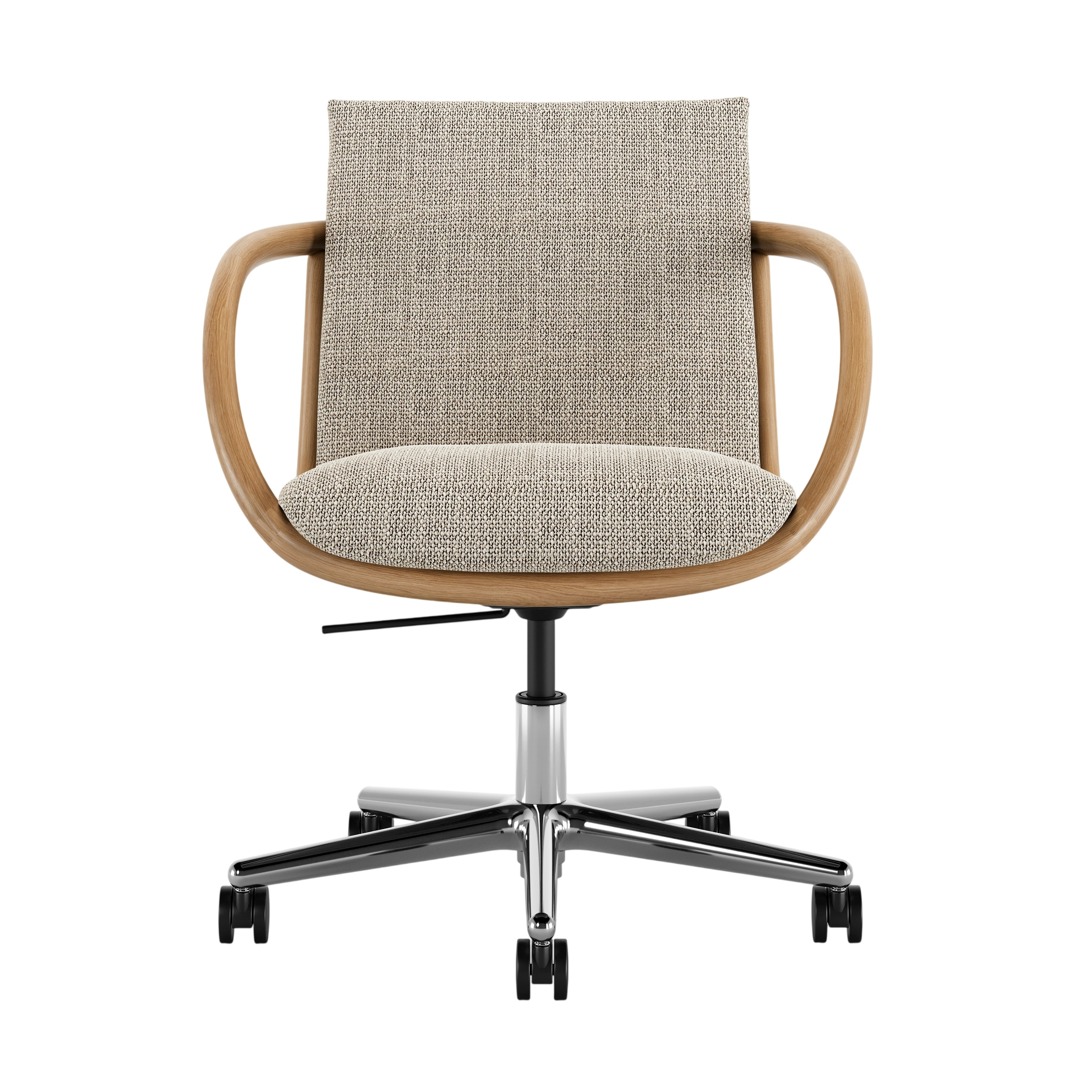 Full Loop Task Chair - Capri Stone,  Oak,  Polished Aluminum