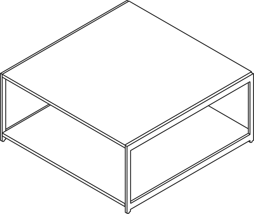 A line drawing - H Frame Coffee Table
