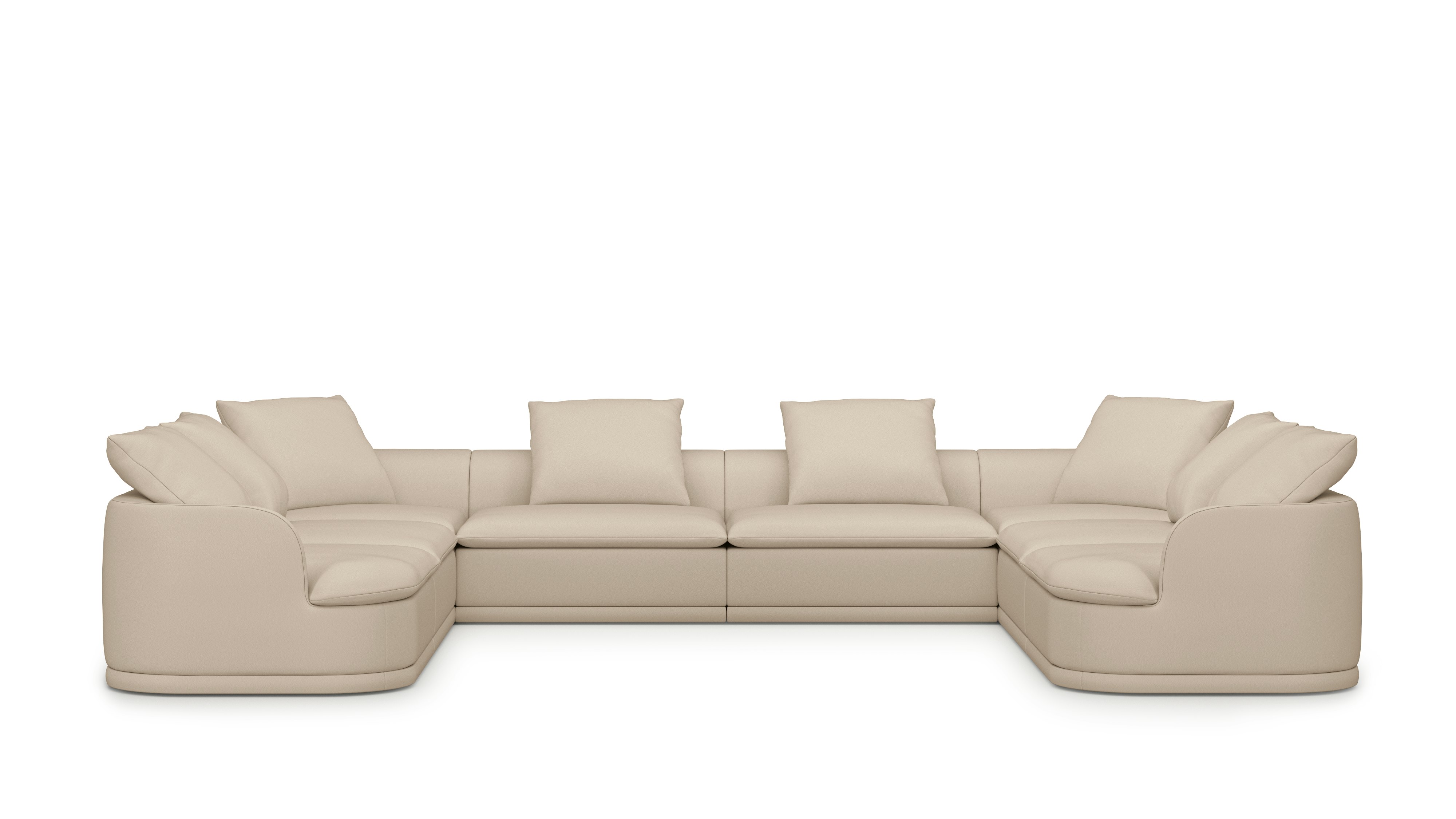 An Atlason Composed Modular Sofa U Shape Sectional in Prone: Timbre viewed from the front.