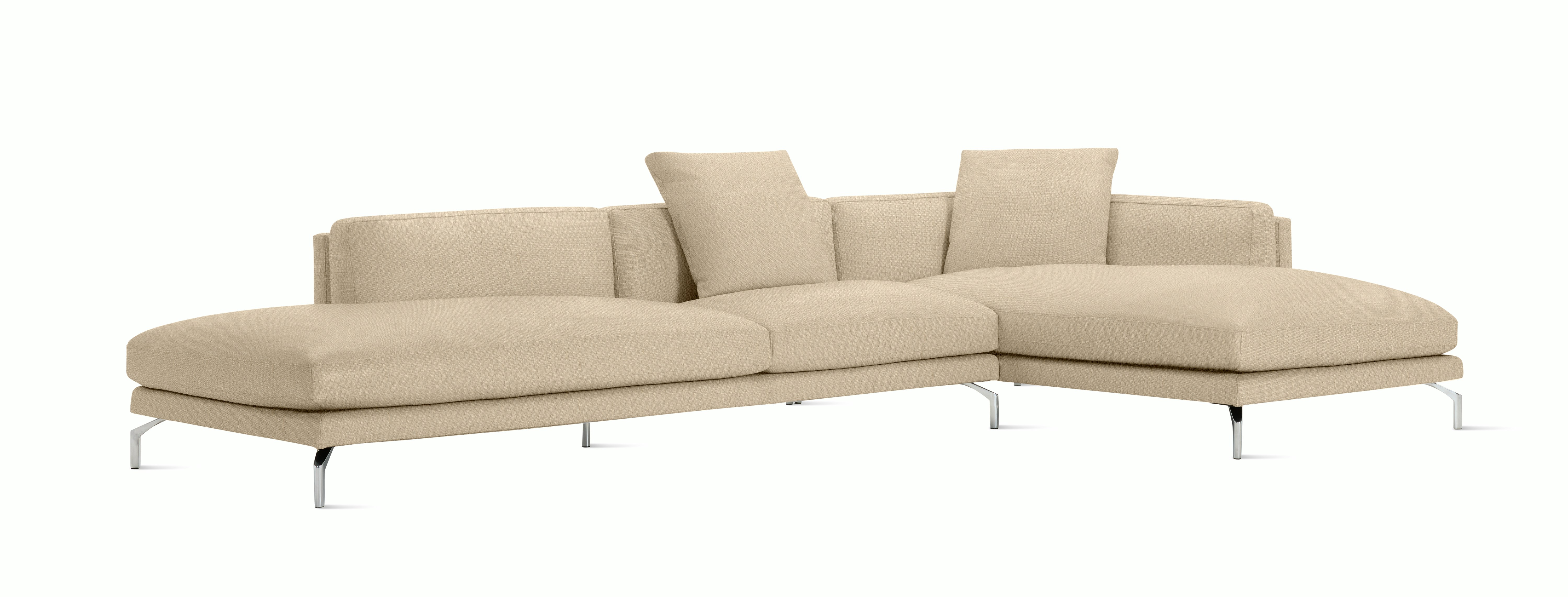 Como Open Sectional - Right Facing, Fabric, Album Linen, Straw