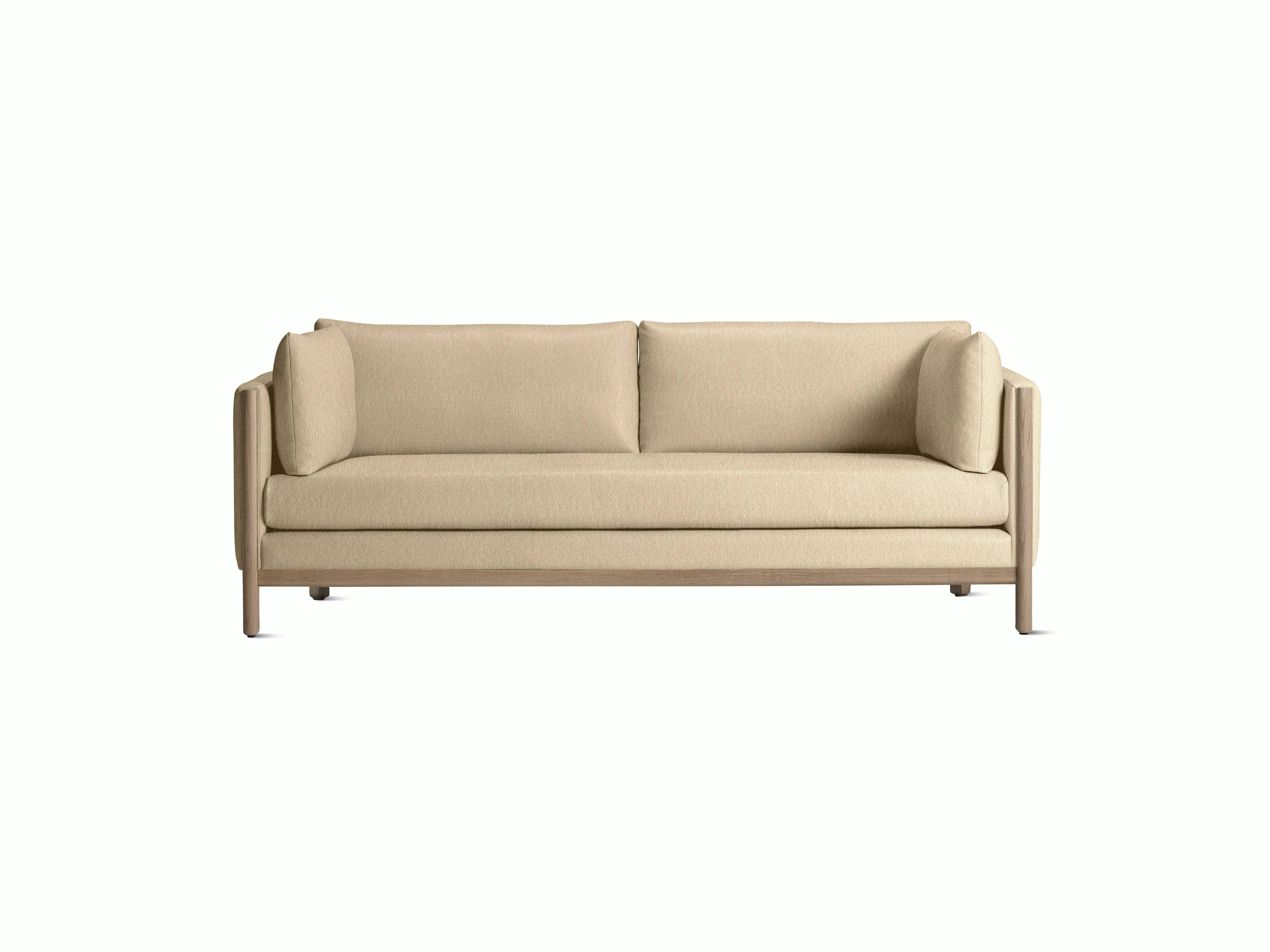 Emmy 80 Sofa - Album Linen, Straw, Oak Base