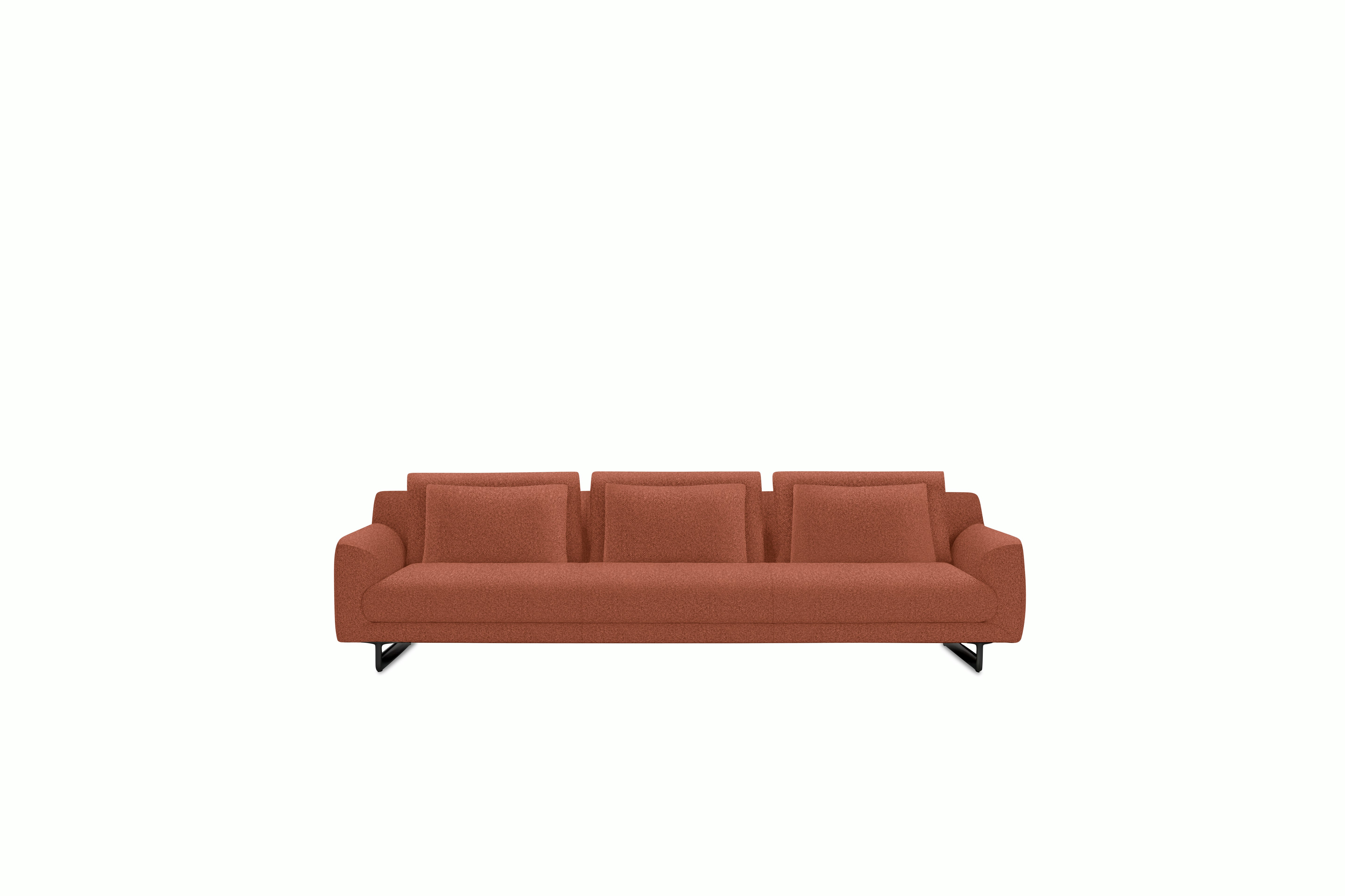 A Lecco Sofa in Clayware viewed from the front.