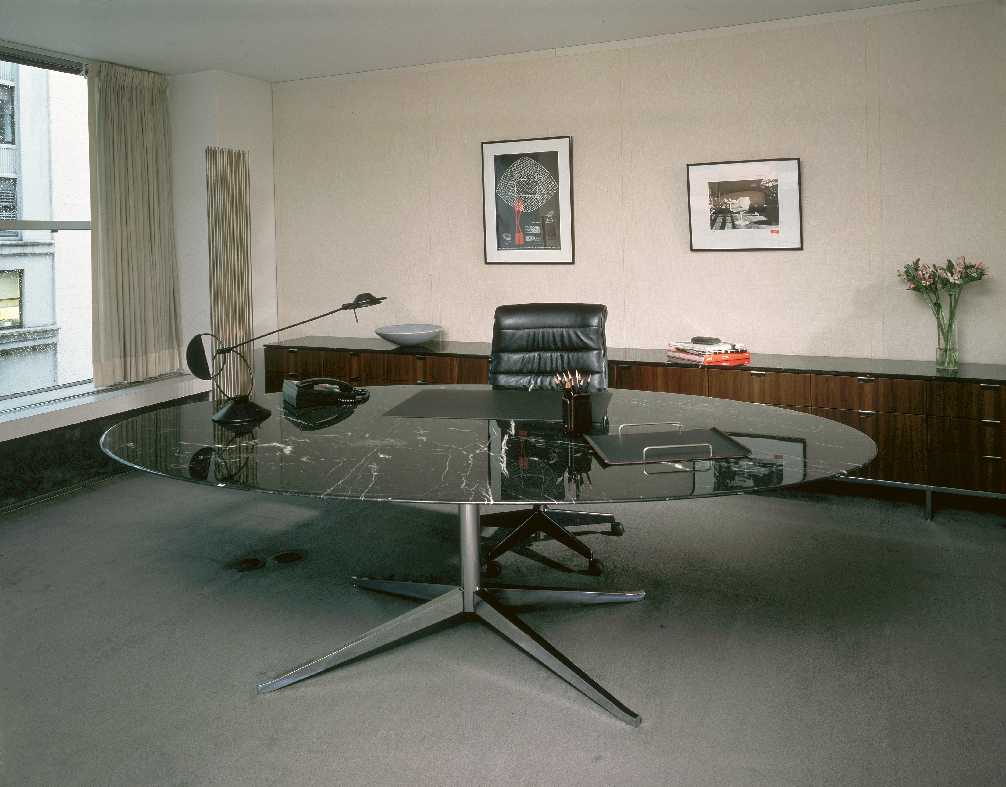 Florence Knoll Table Desk and Credenza