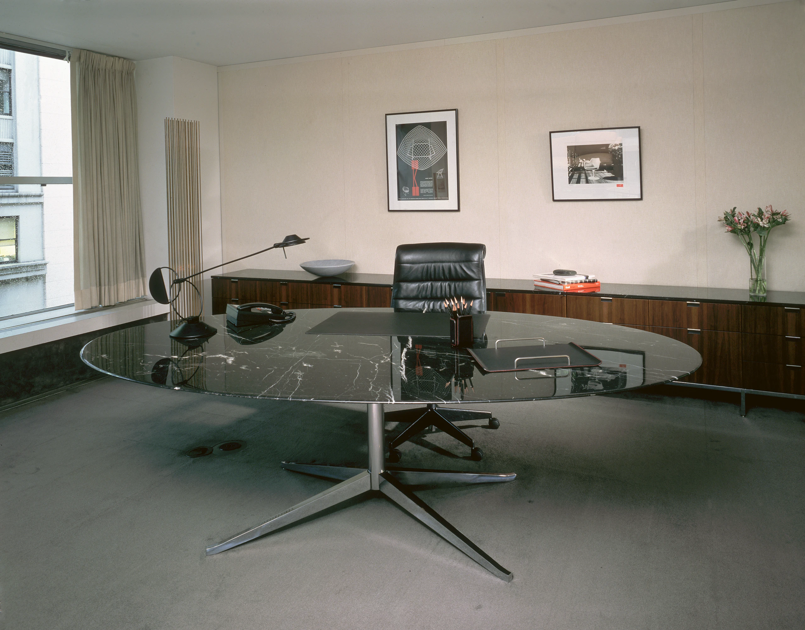 Florence Knoll Table Desk and Credenza