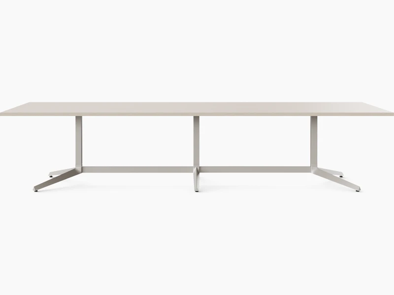 Front view white sweep rendering of a light colored table.