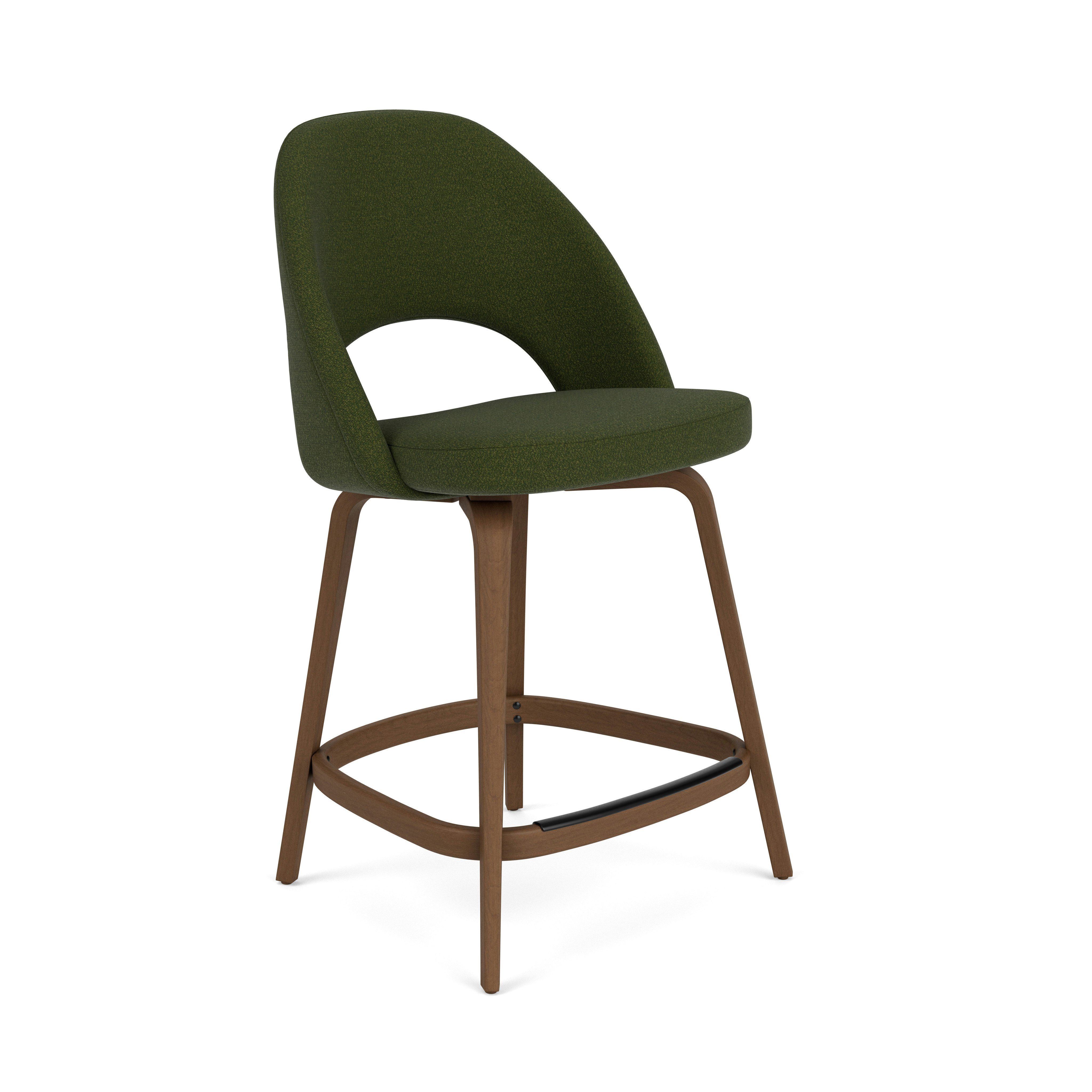 Saarinen Executive Stool - Counter Height, Classic Boucle, Rover, Light Walnut