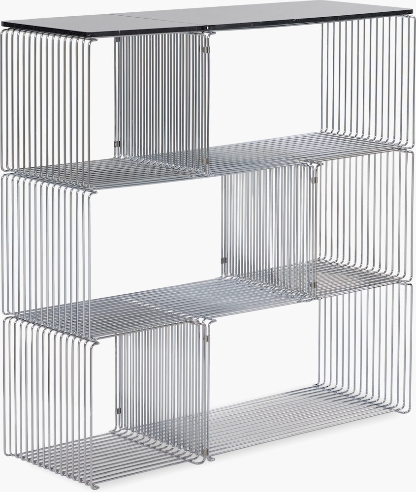 Panton Wire Shelving - Low, Black Marble