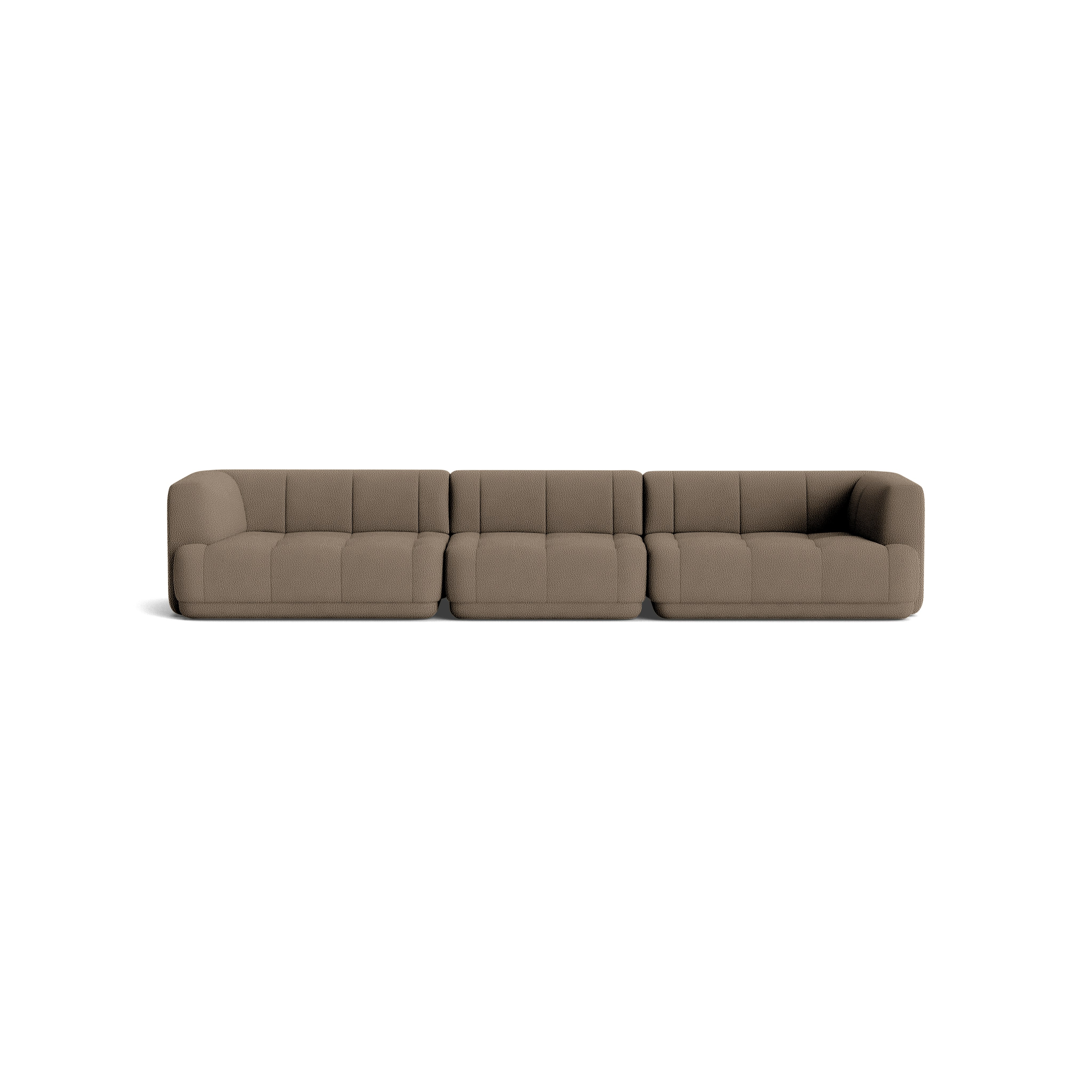 A Quilton Modular Sofa - 154.5 Inch, Turf, Ash Brown in Turf viewed from the front.