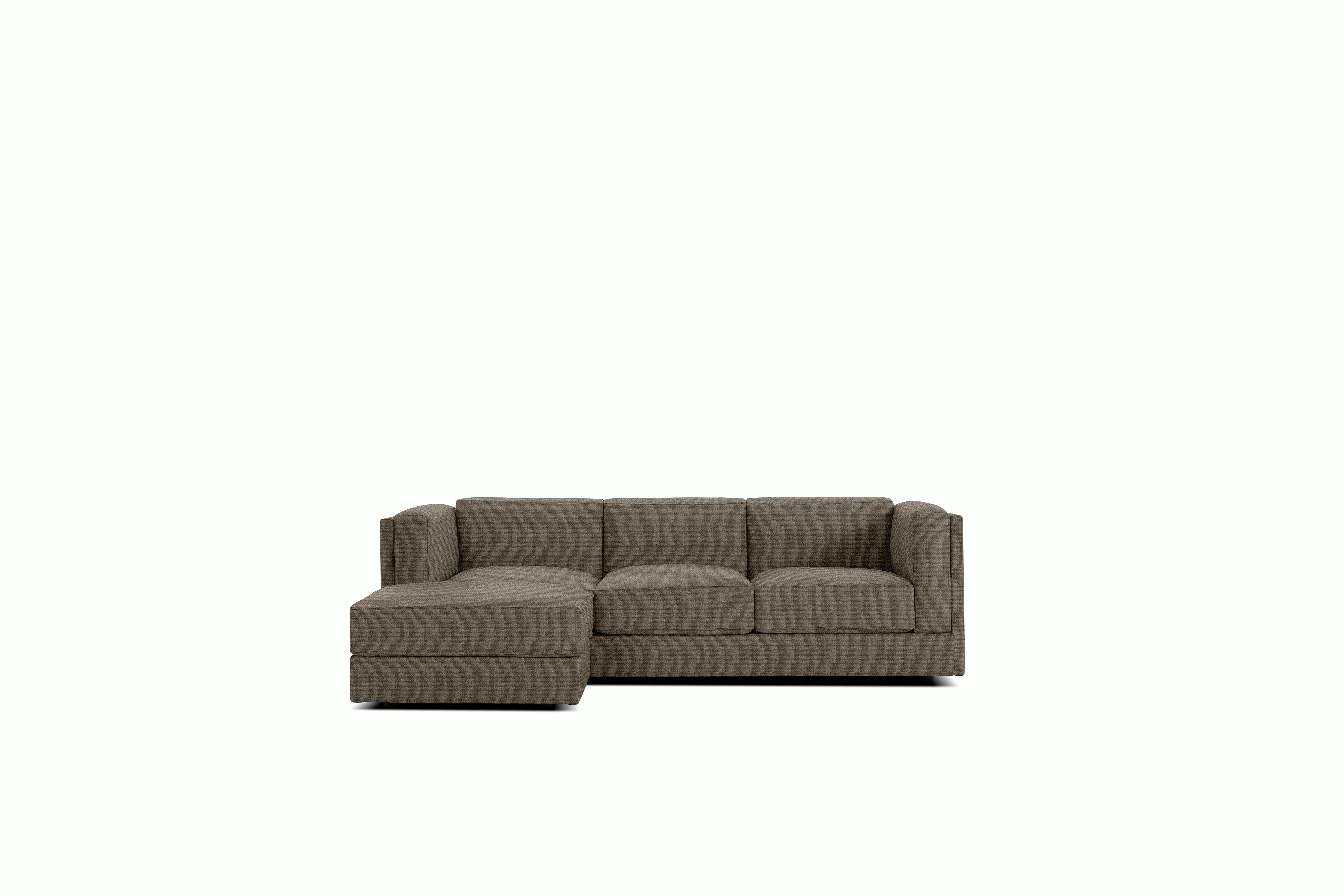 Symme Sectional Chaise - Fabric Frame,  Pebble Weave,  Bark,  Pebble Weave,  Bark