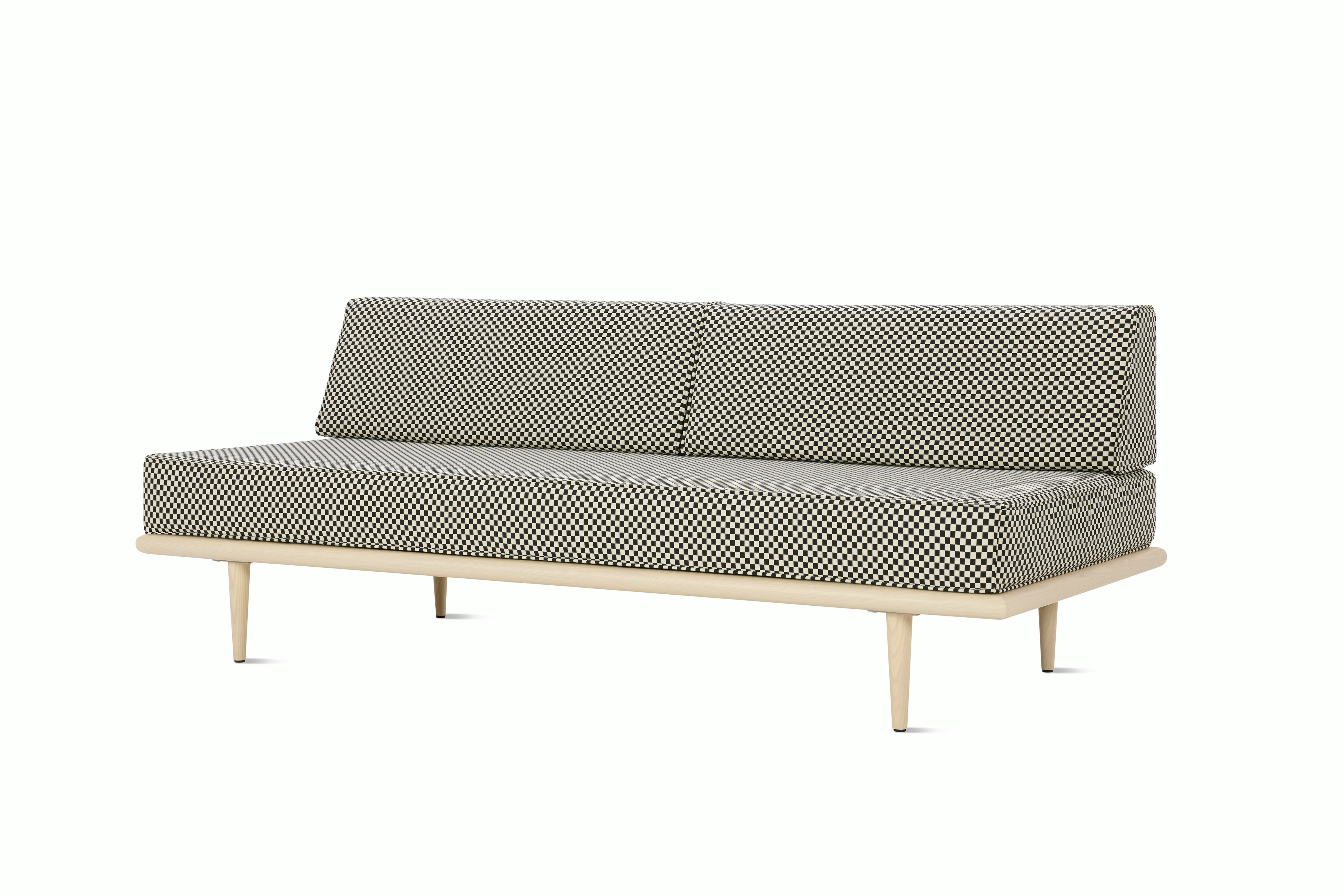 Nelson Daybed - Back Bolster,  Ash,  Checker,  Black / White,  Taper
