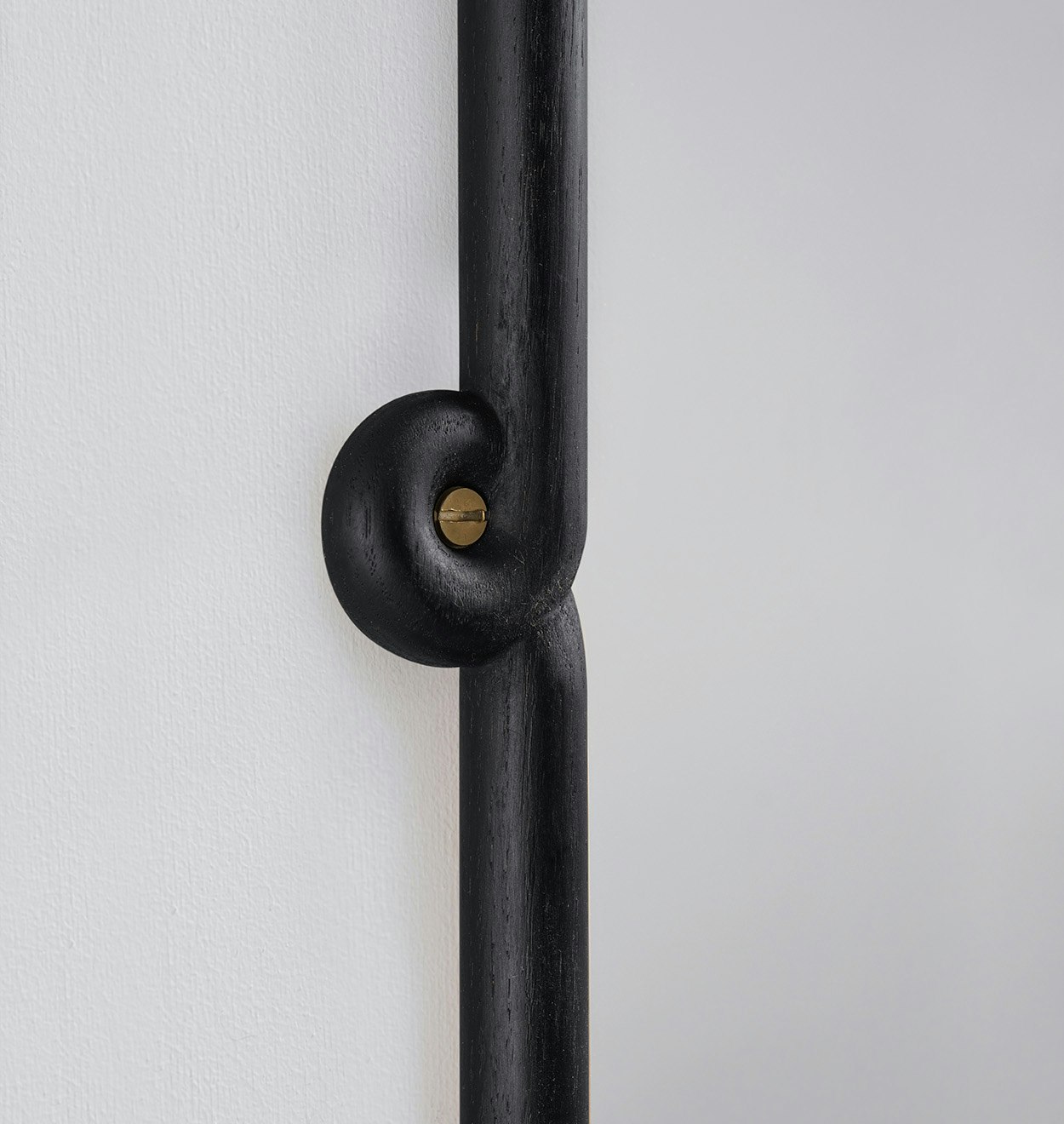 Knot Mirror - Rectangle, Ebonized Oak detail