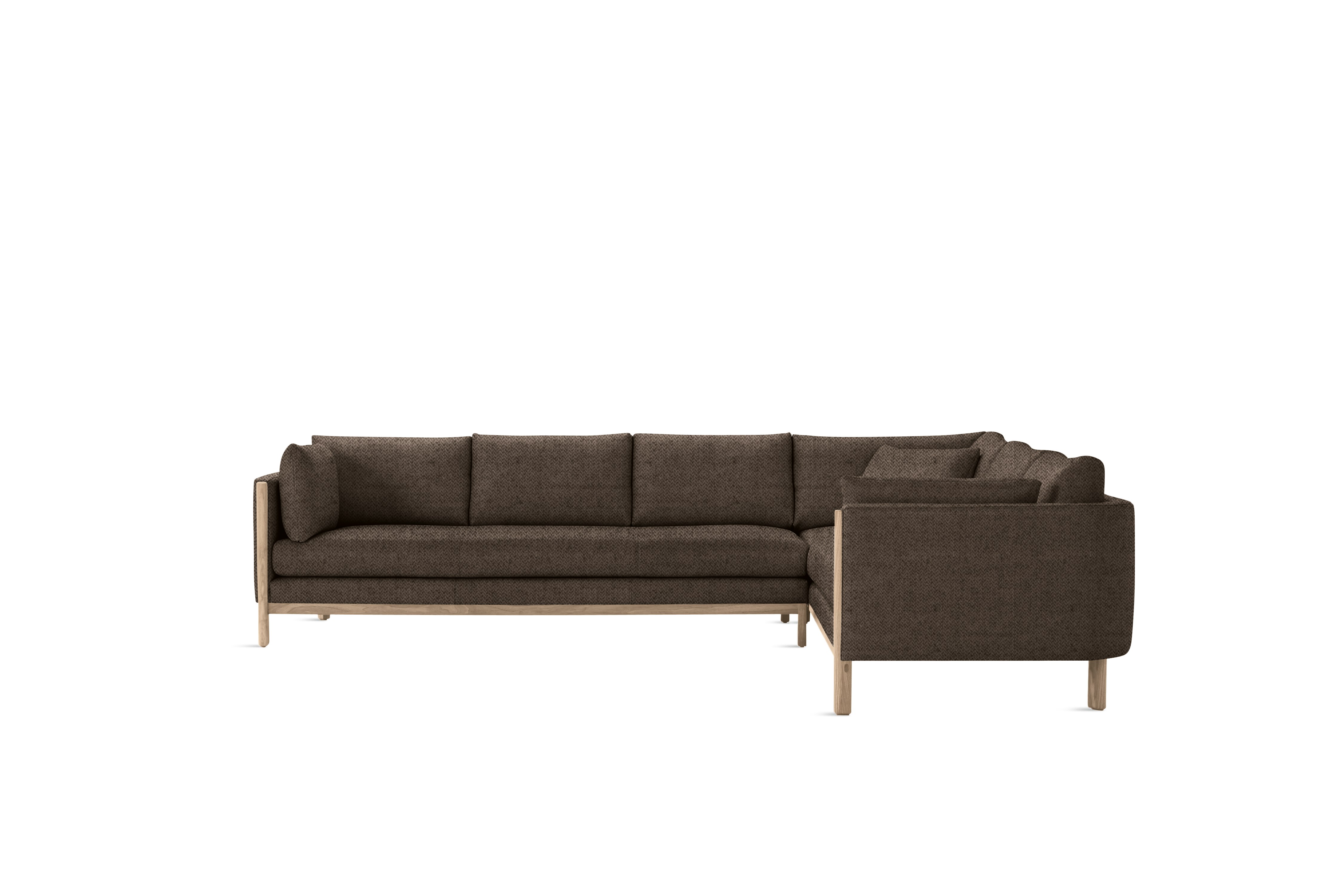 Emmy Corner Sectional - Right, Pecora, Chocolate, Oak