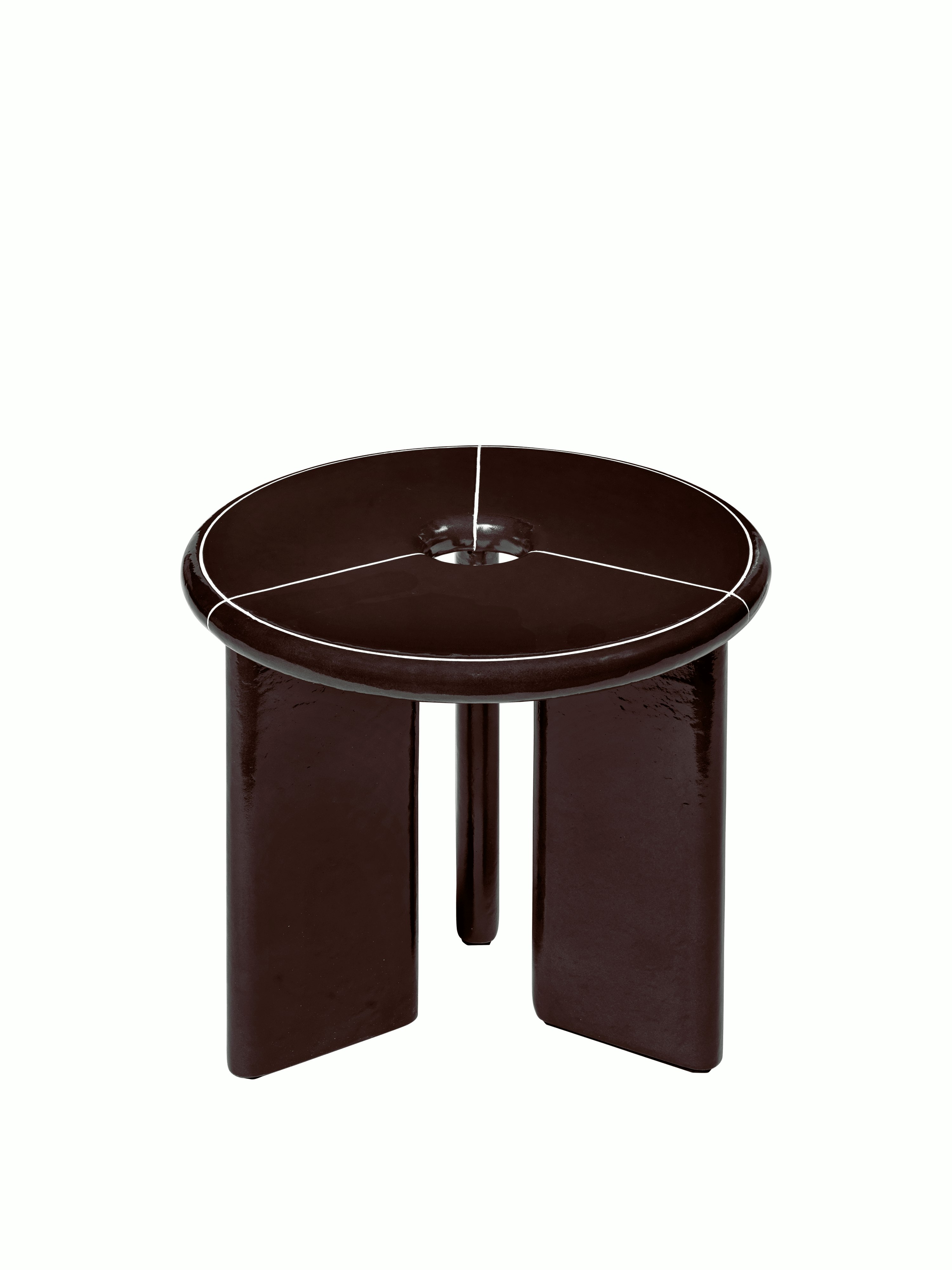 Deya Side Table in Chestnut Brown viewed from above