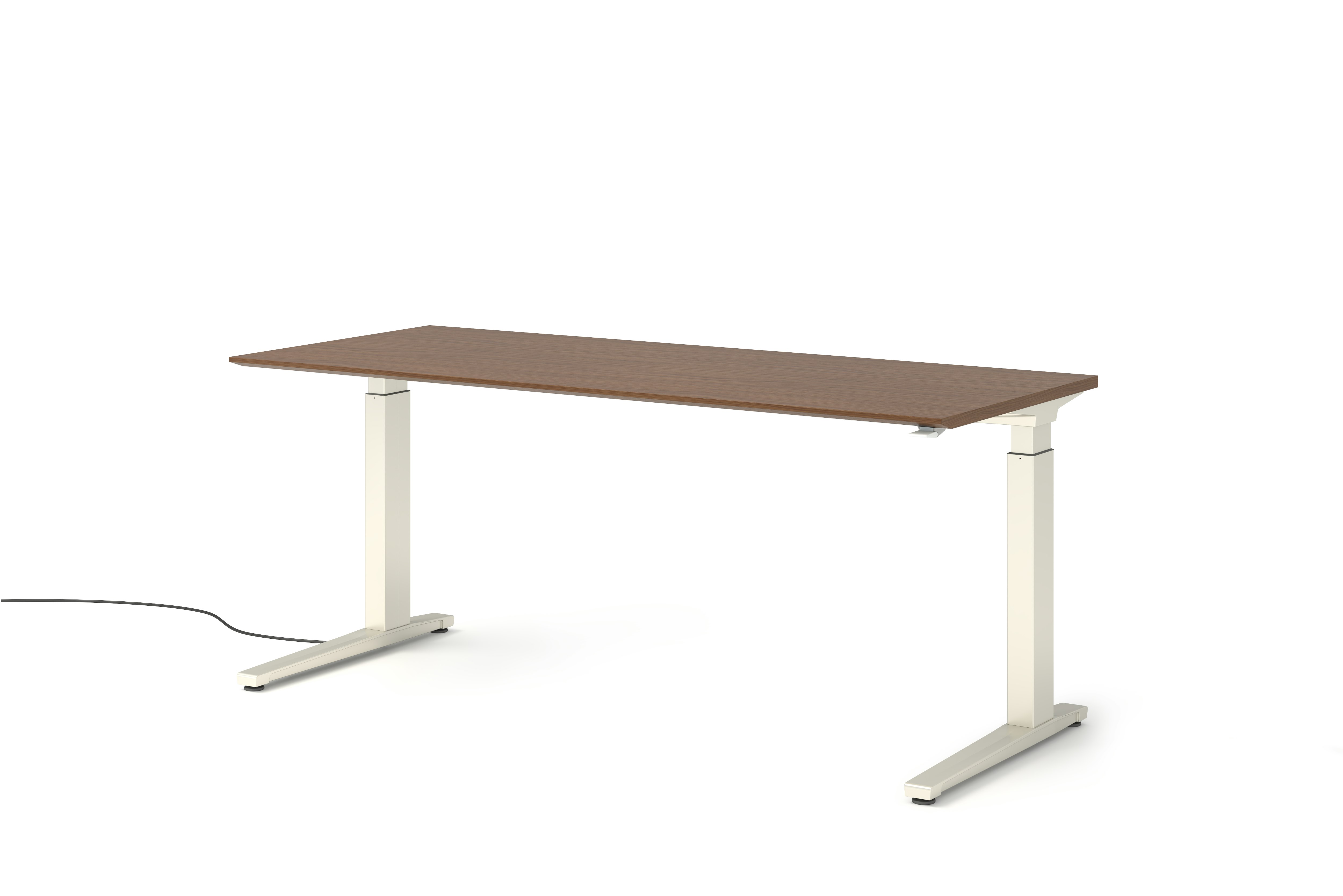 Renew Sit-To-Stand Desk - 29x70,  Veneer Walnut White,  Hidden Power