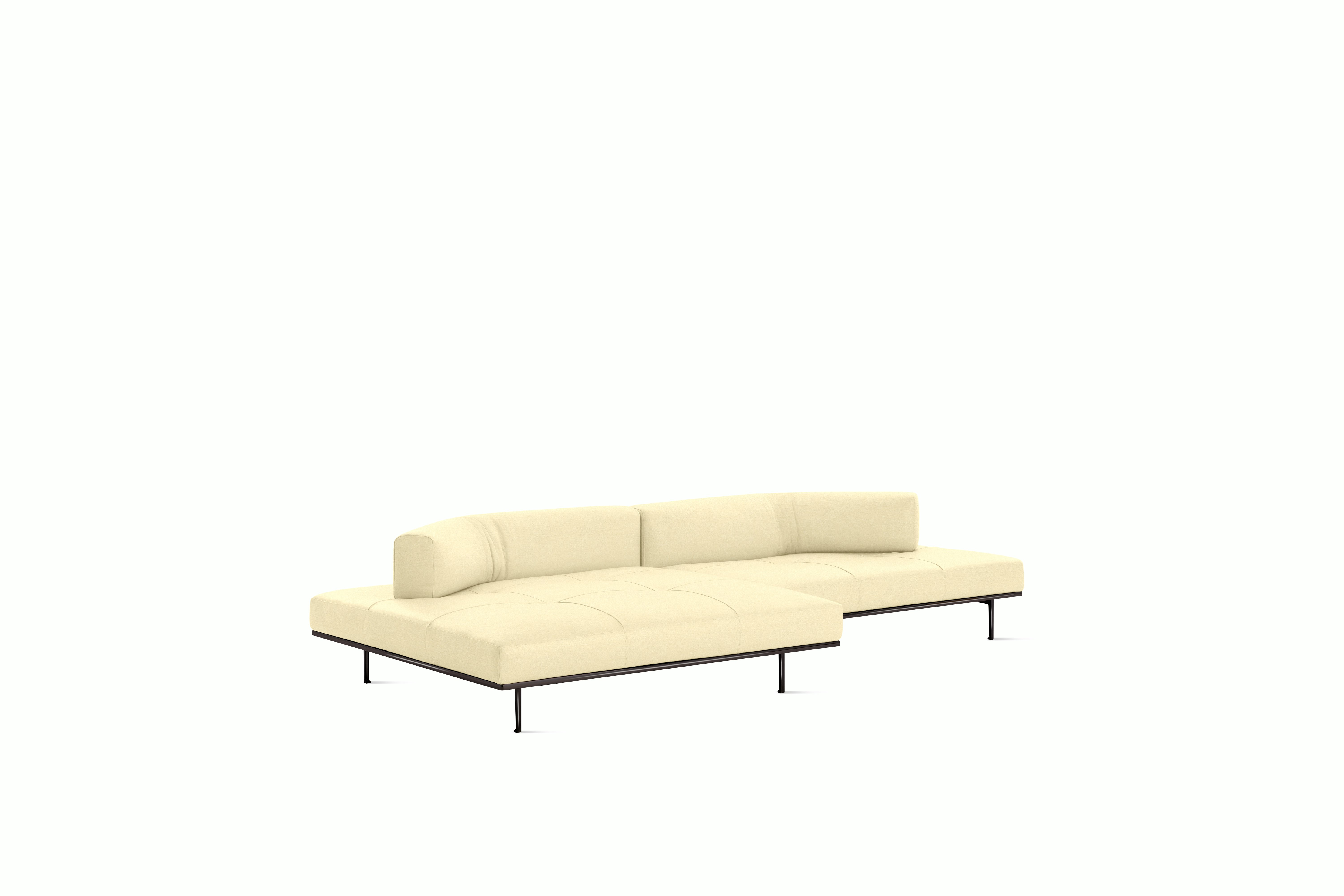 Matic Sectional- MH12 Config - Chaise Sectional,  Right,  Quilted,  Iseo,  Ivory,  Charcoal