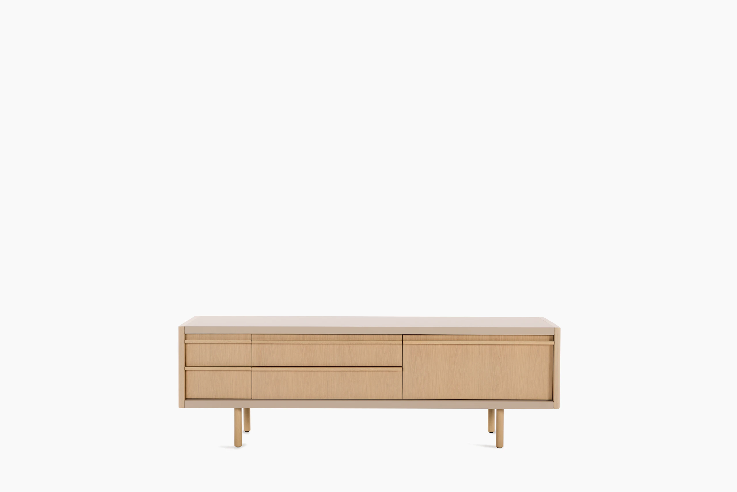 New Canaan Media Unit - oak, champagne
