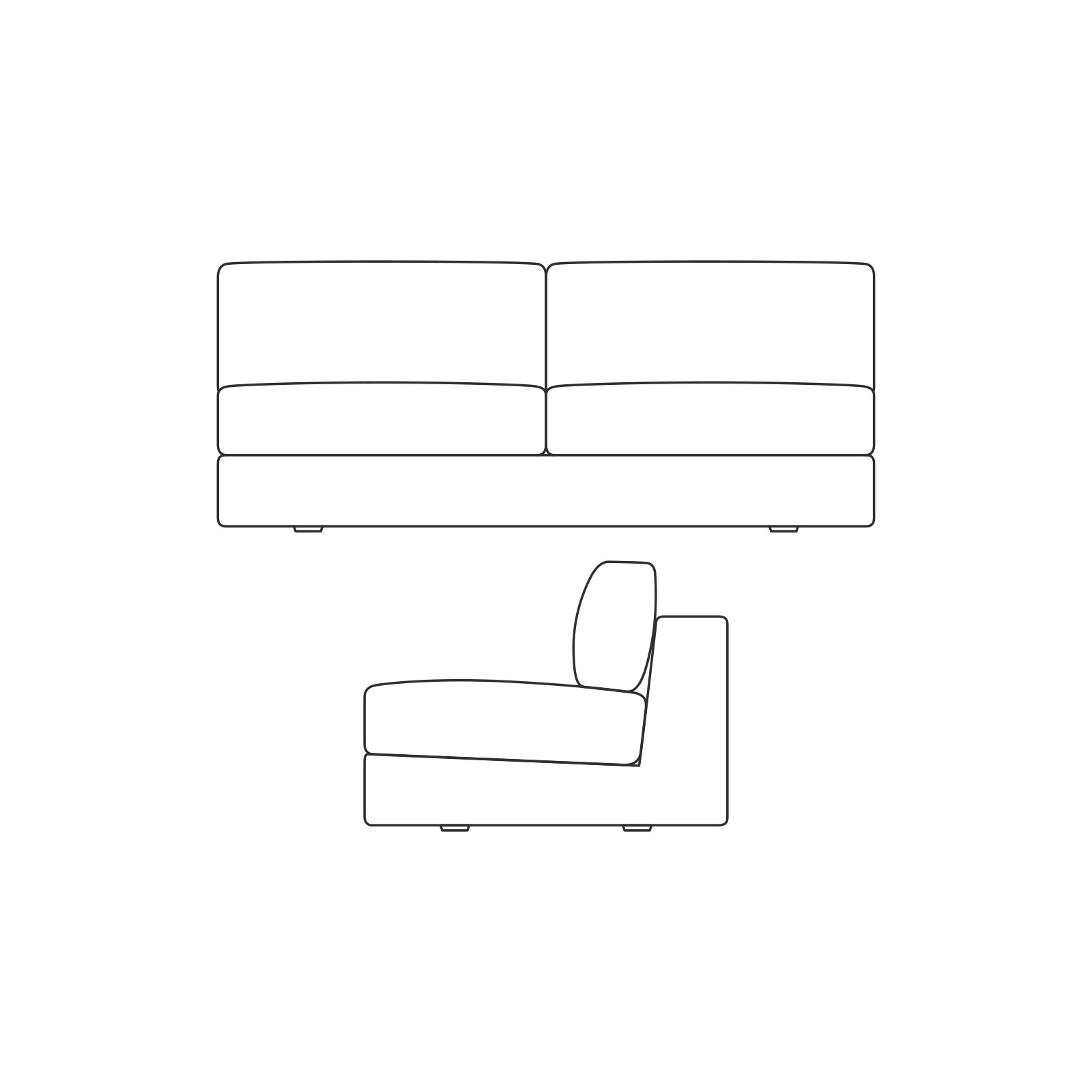 Armless - 1" Block Leg