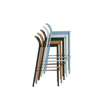 Linear steel bar stool h75 stacked Muuto