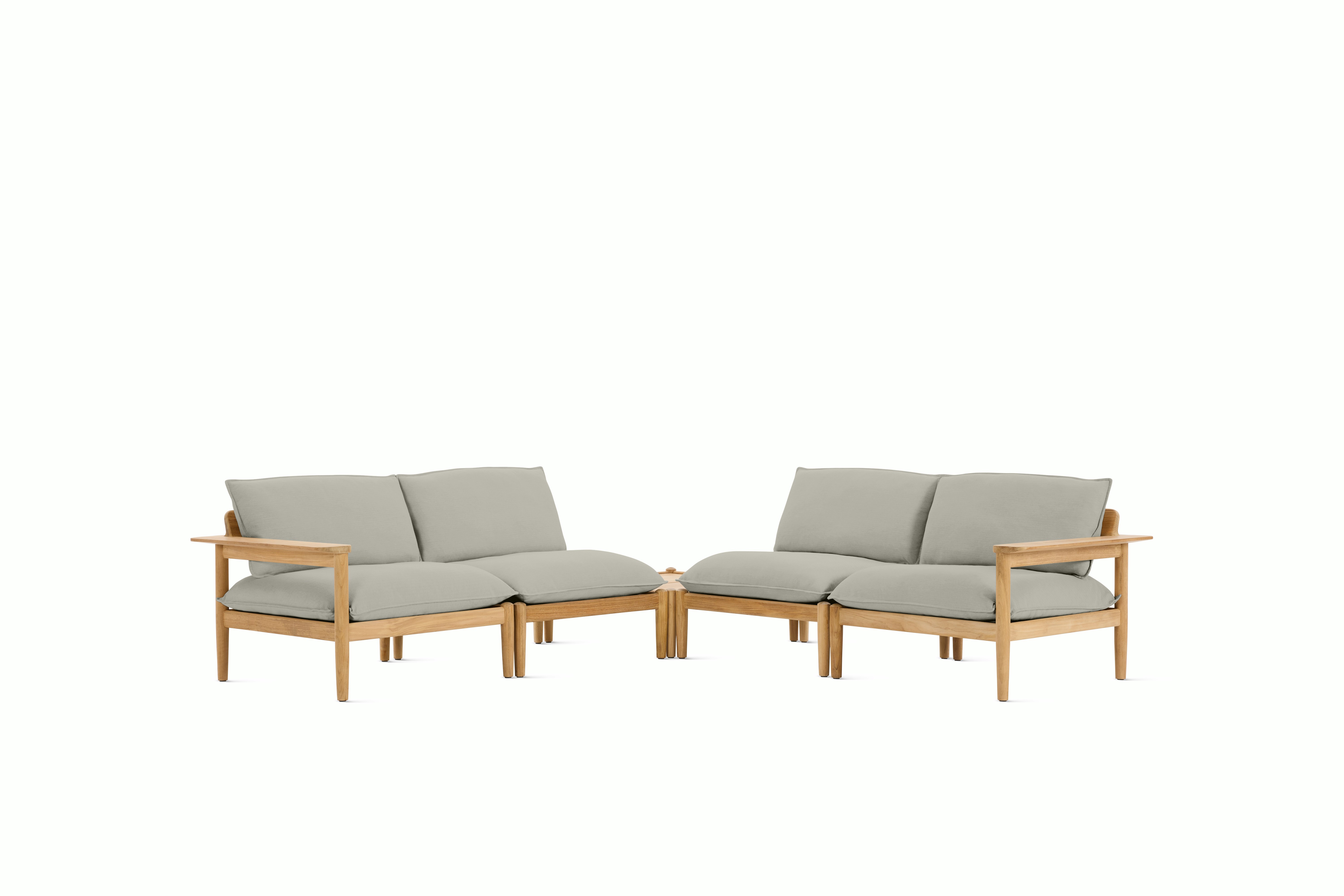 Terassi Corner Sectional with Table - Smoke, FSC Certified