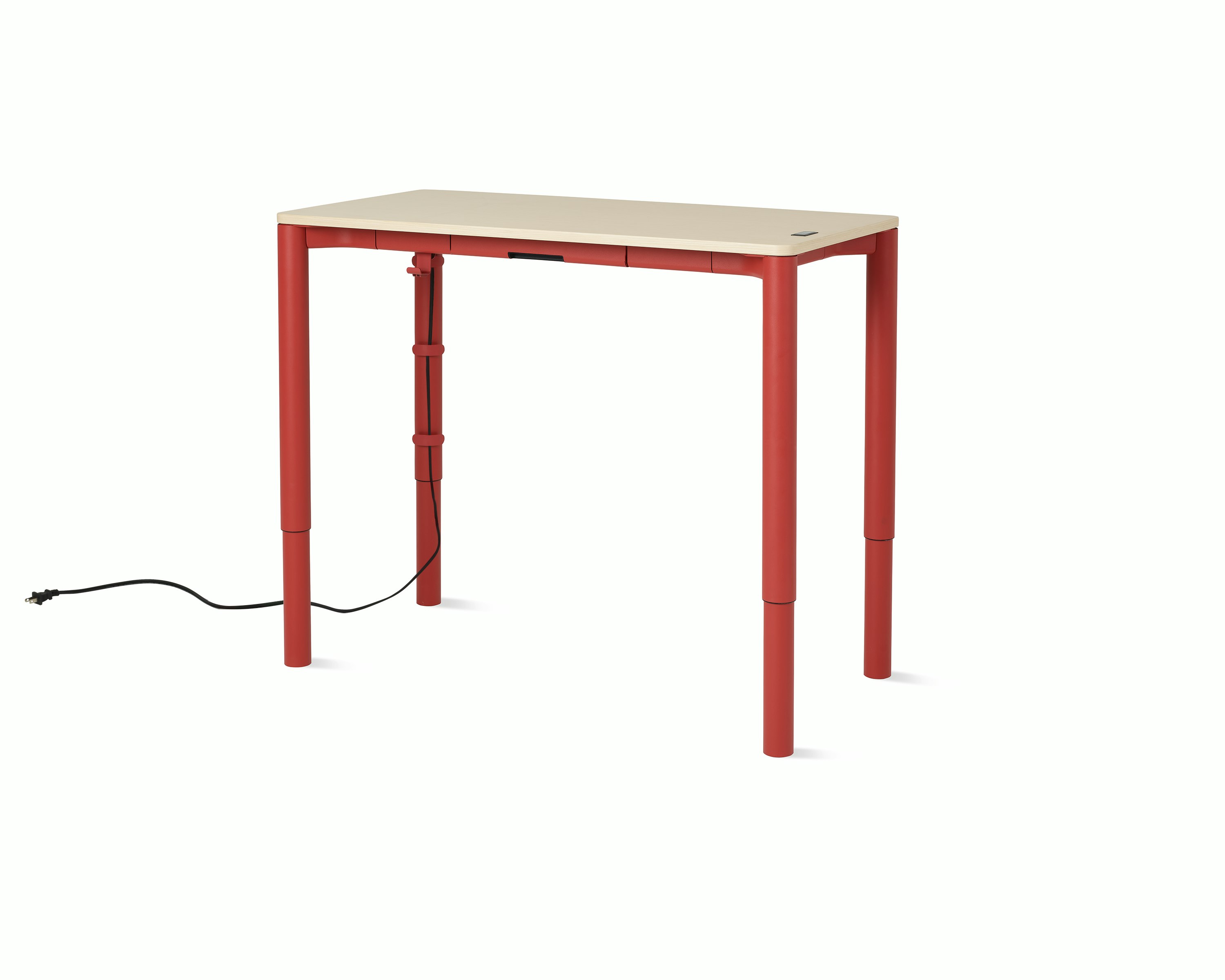 Spout S2S Table - 24" x 48"",  Veneer Clear on Ash,  Canyon,  Without Cable Tray,  With Storage Drawer,  Standard Height"