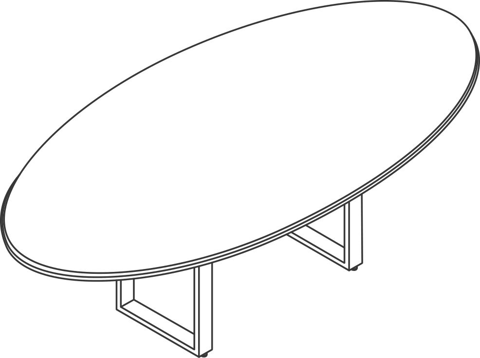 A line drawing - Highline Conference Table | Elliptical