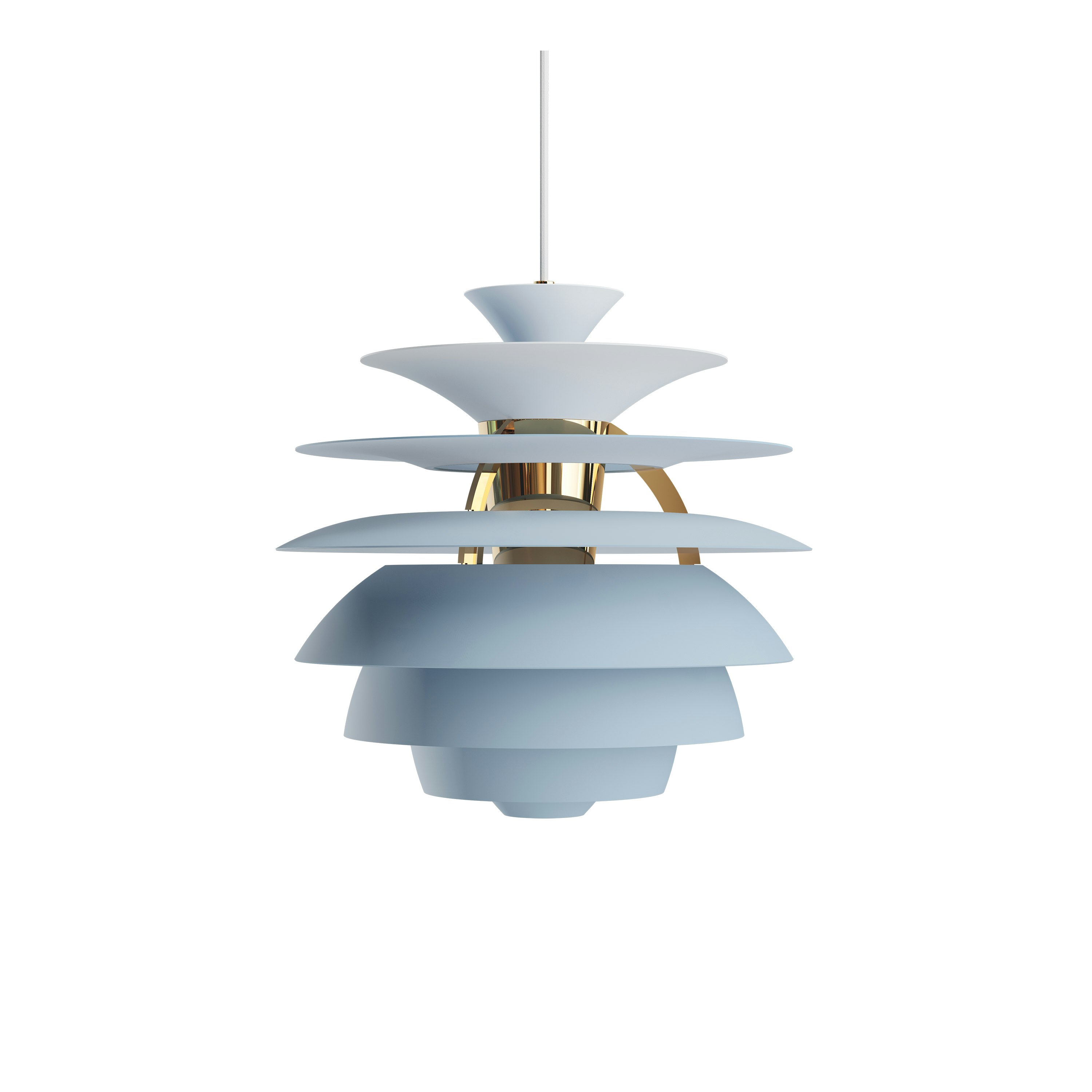 Snowball Pendant Lamp - Brass, Smokey Blue