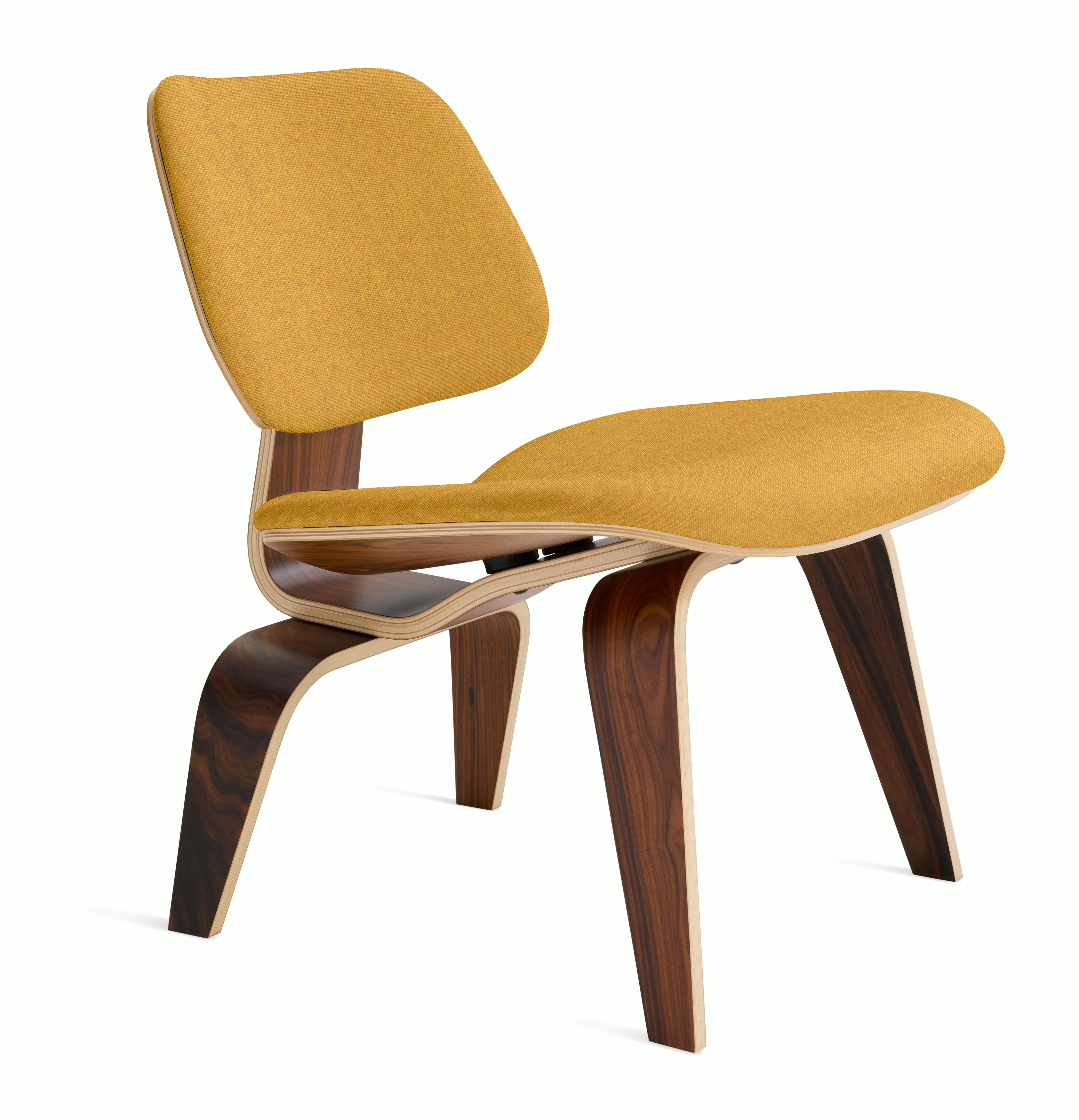 Eames Molded Plywood Lounge Chair Wood Base (LCW) - Upholstered,  Ebony,  Beck,  030 Woodlet