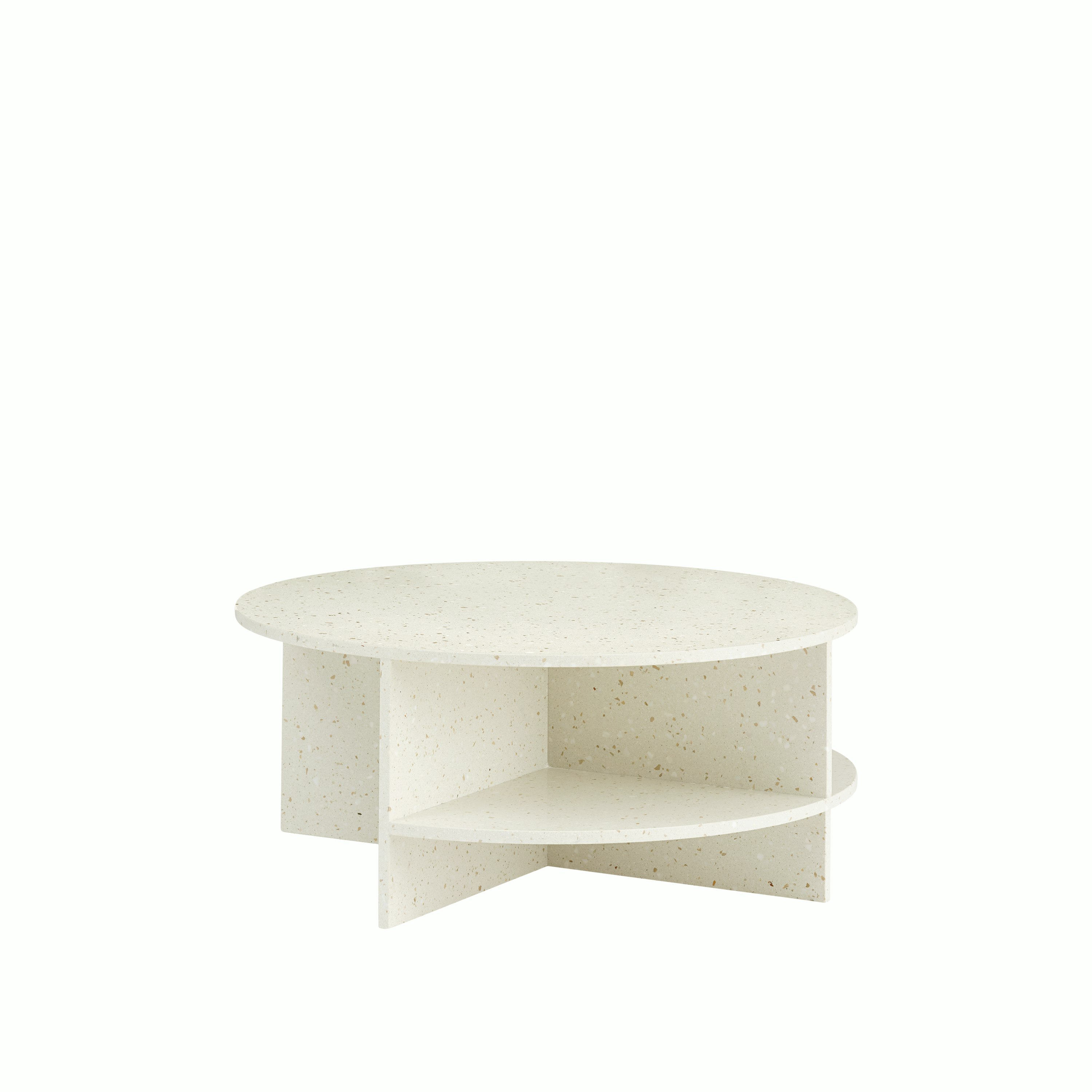 Halves Coffee Table in off White Viewed from Angle