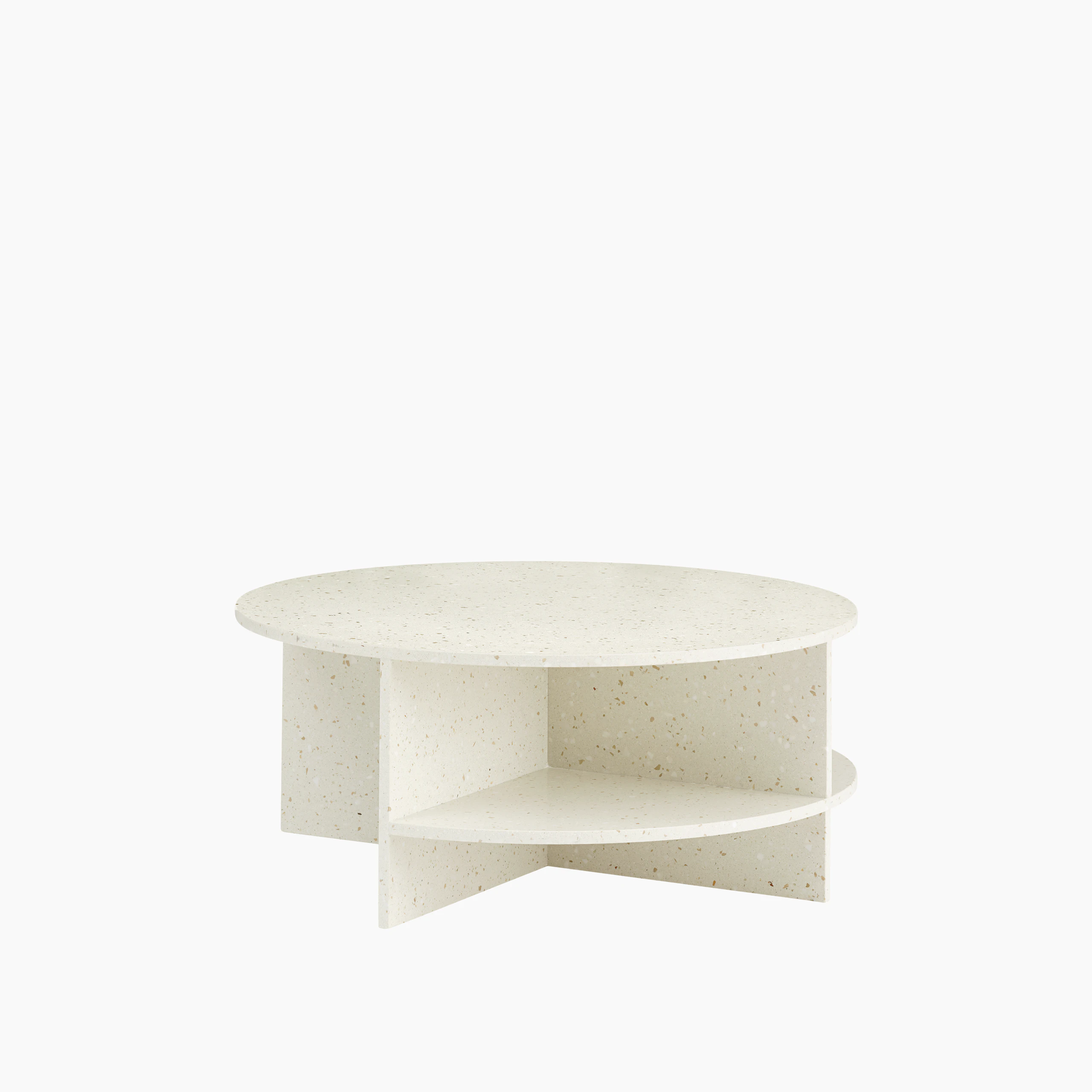 Halves Coffee Table in off White Viewed from Angle