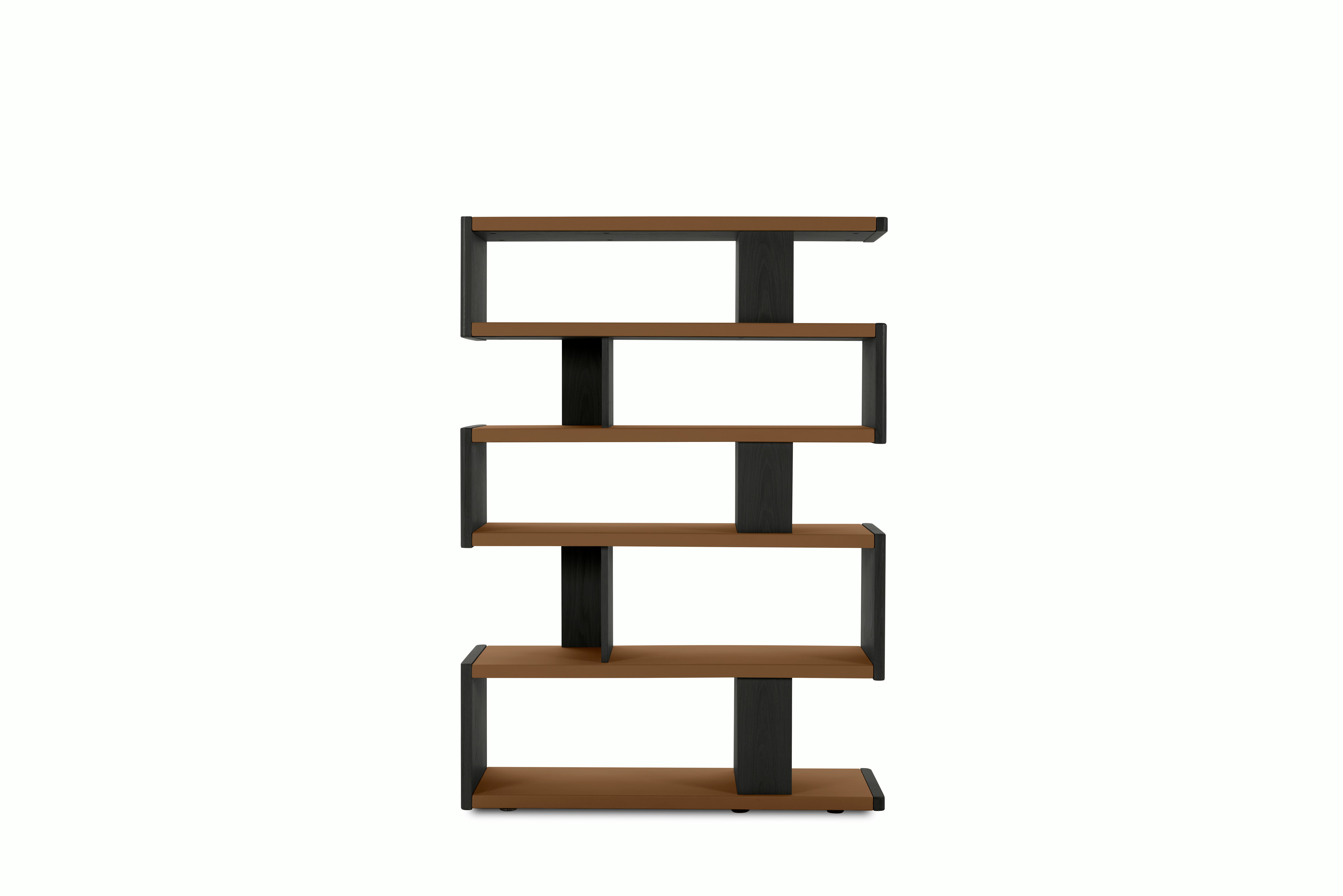 New Canaan Media Unit - Black oak, Bristol Leather, Desert