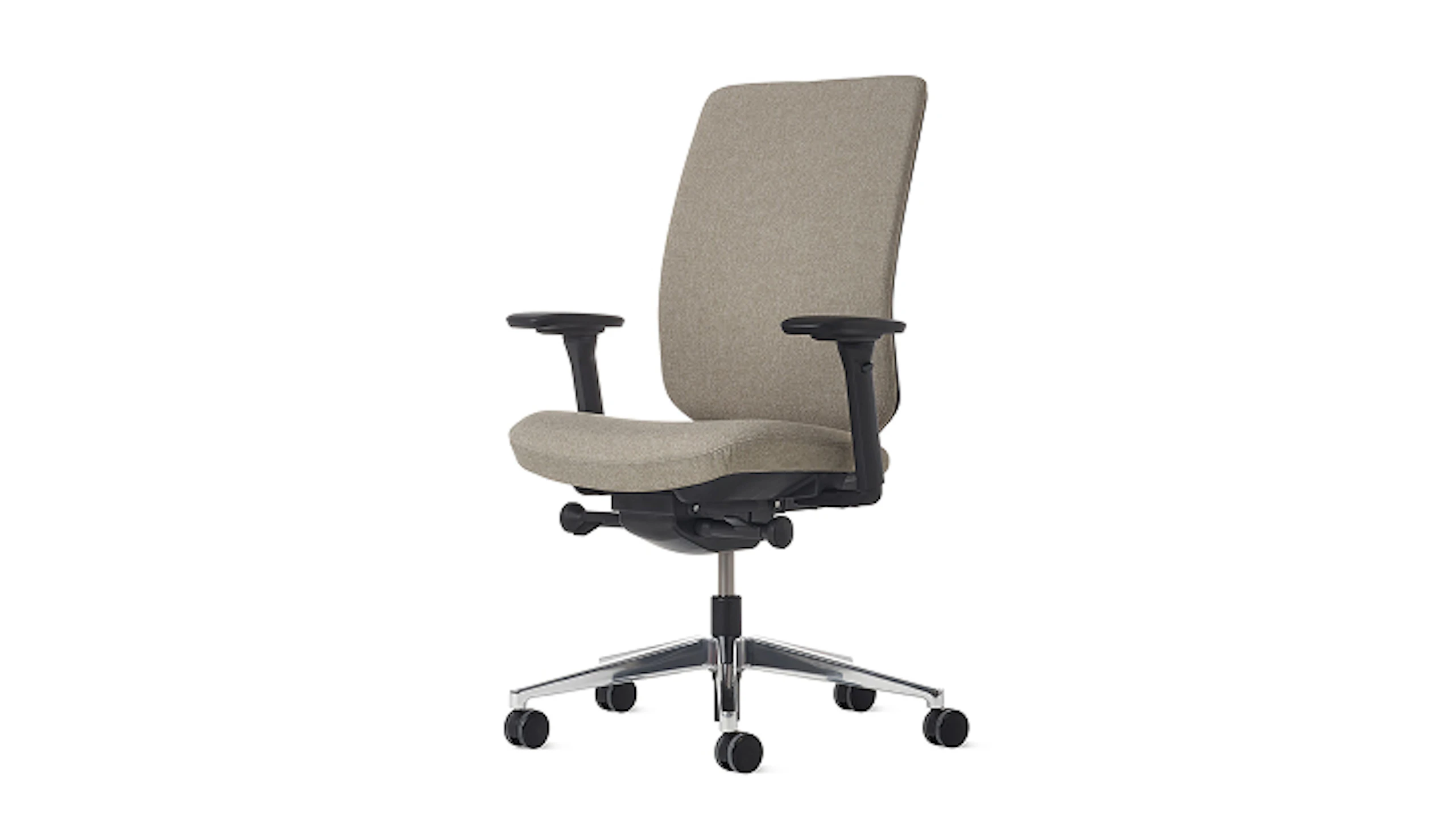 Beige and black Verus Chair by Herman Miller.
