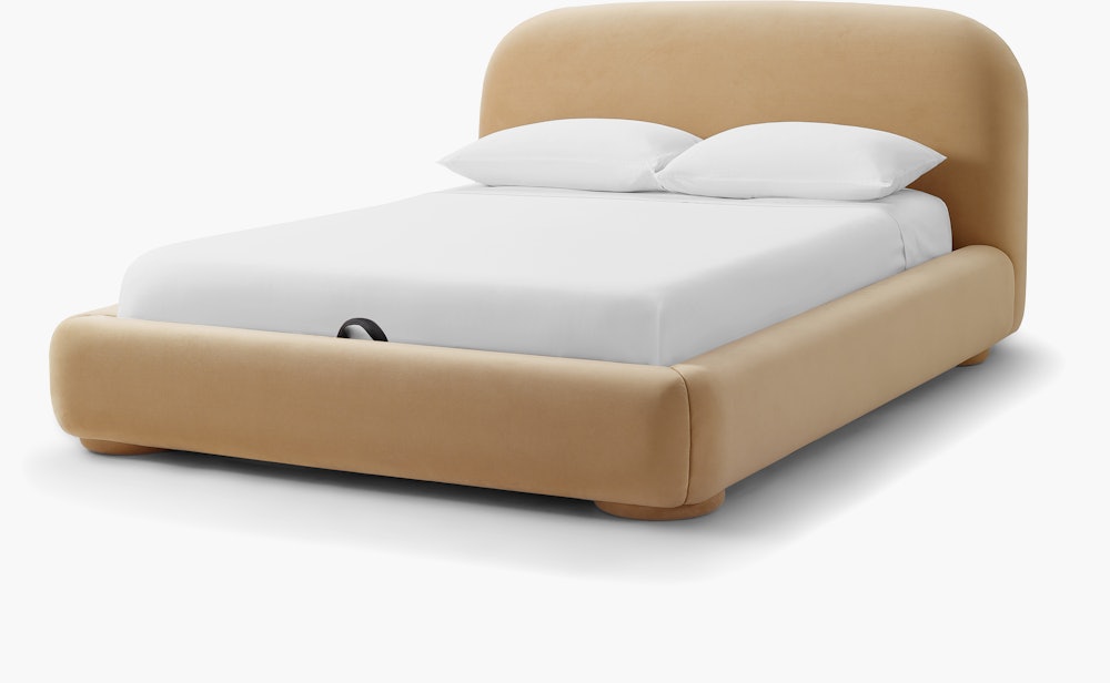 Lull Bed - Queen, Storage, Fabric, SE Malibu Velvet, Dune 2.0