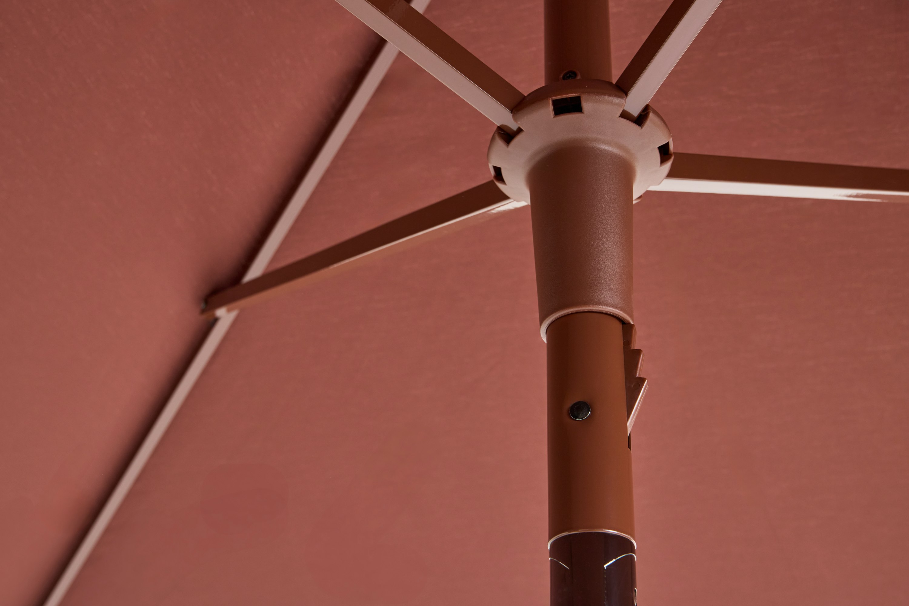 Terrazza Parasol - 8ft Square, Off-white and Burgundy