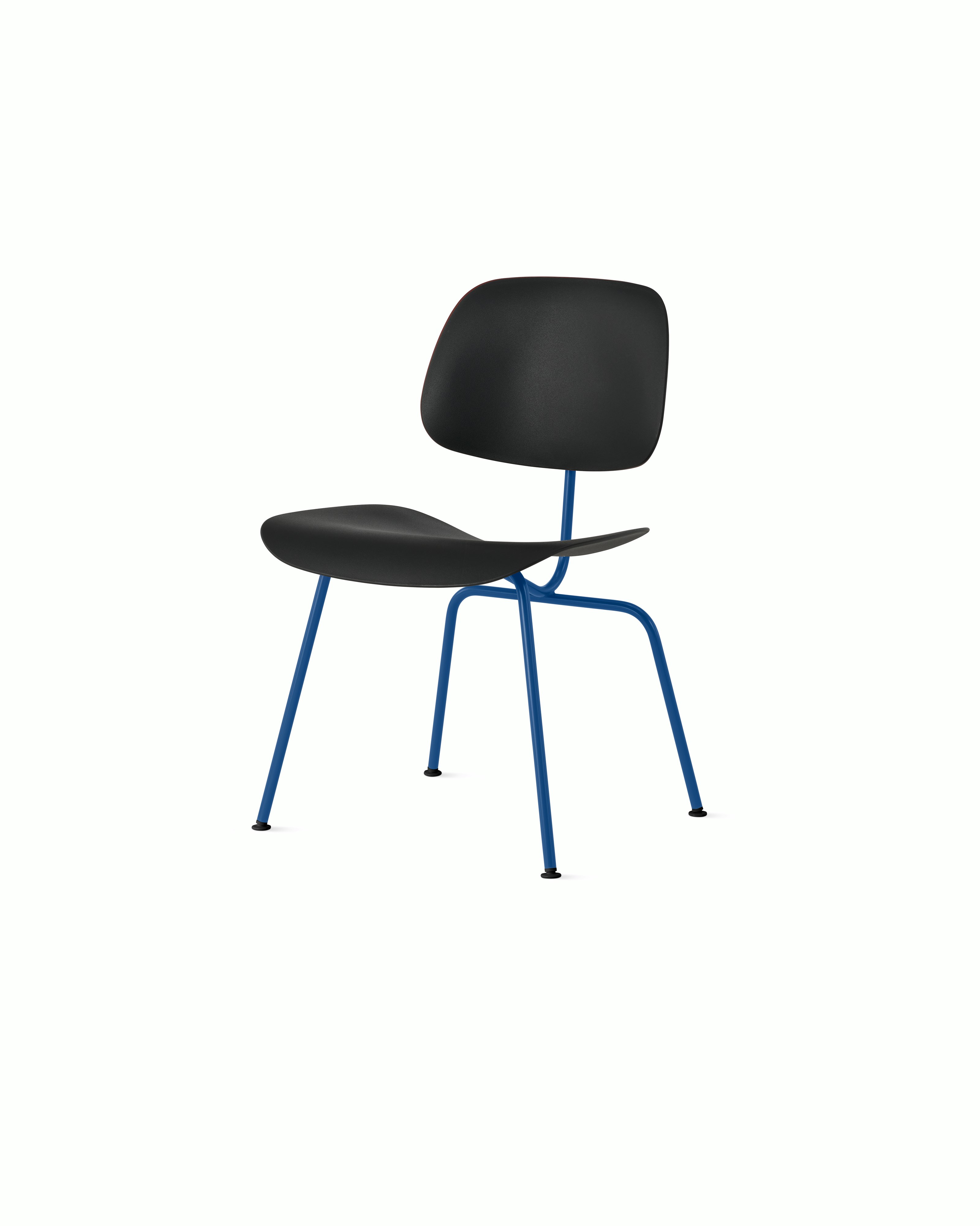 Eames Molded Plastic Dining Chair (EC-127) - Side Chair, Non Upholstered, Black, Berry Blue