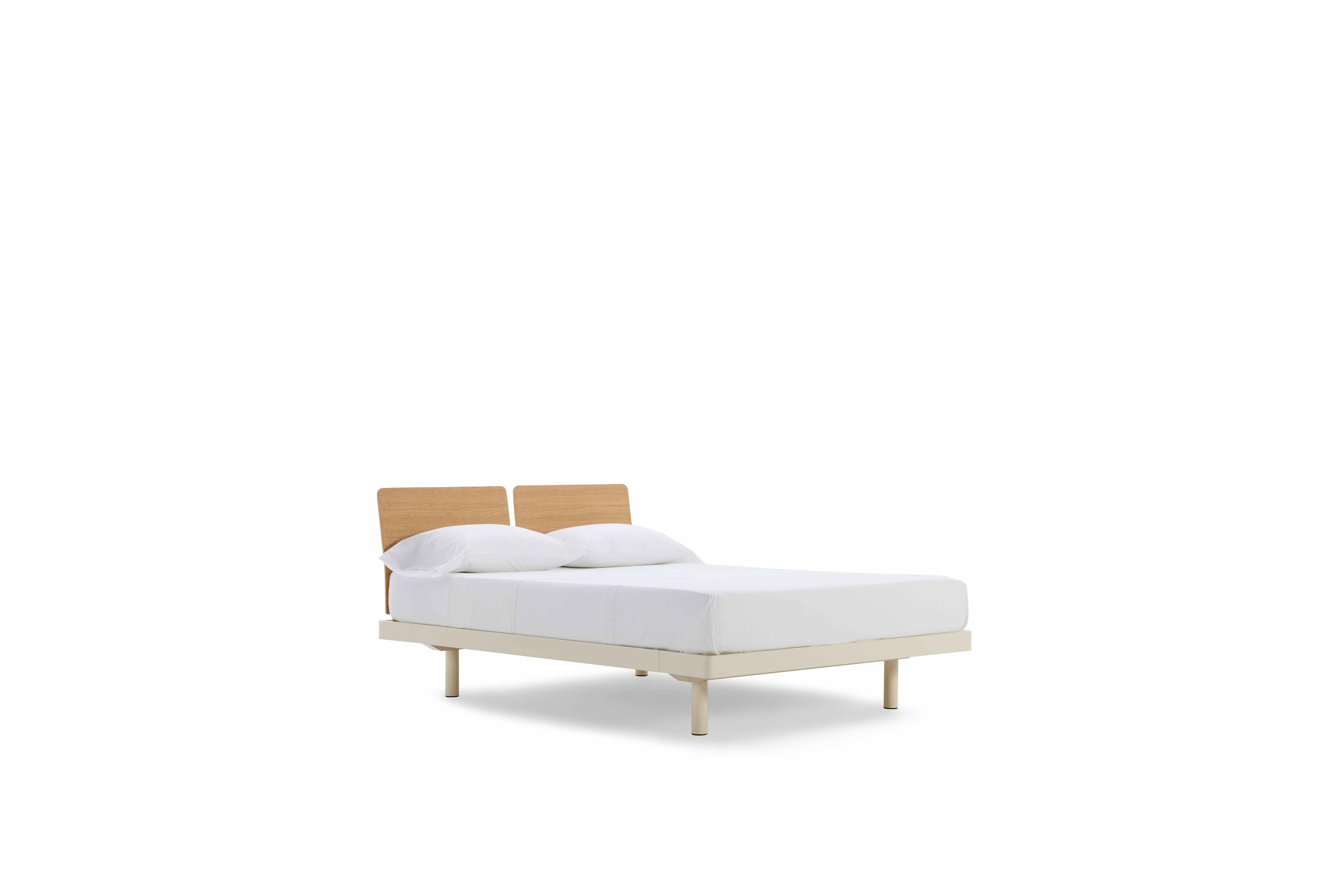 Michel Bed - tusk,  oak