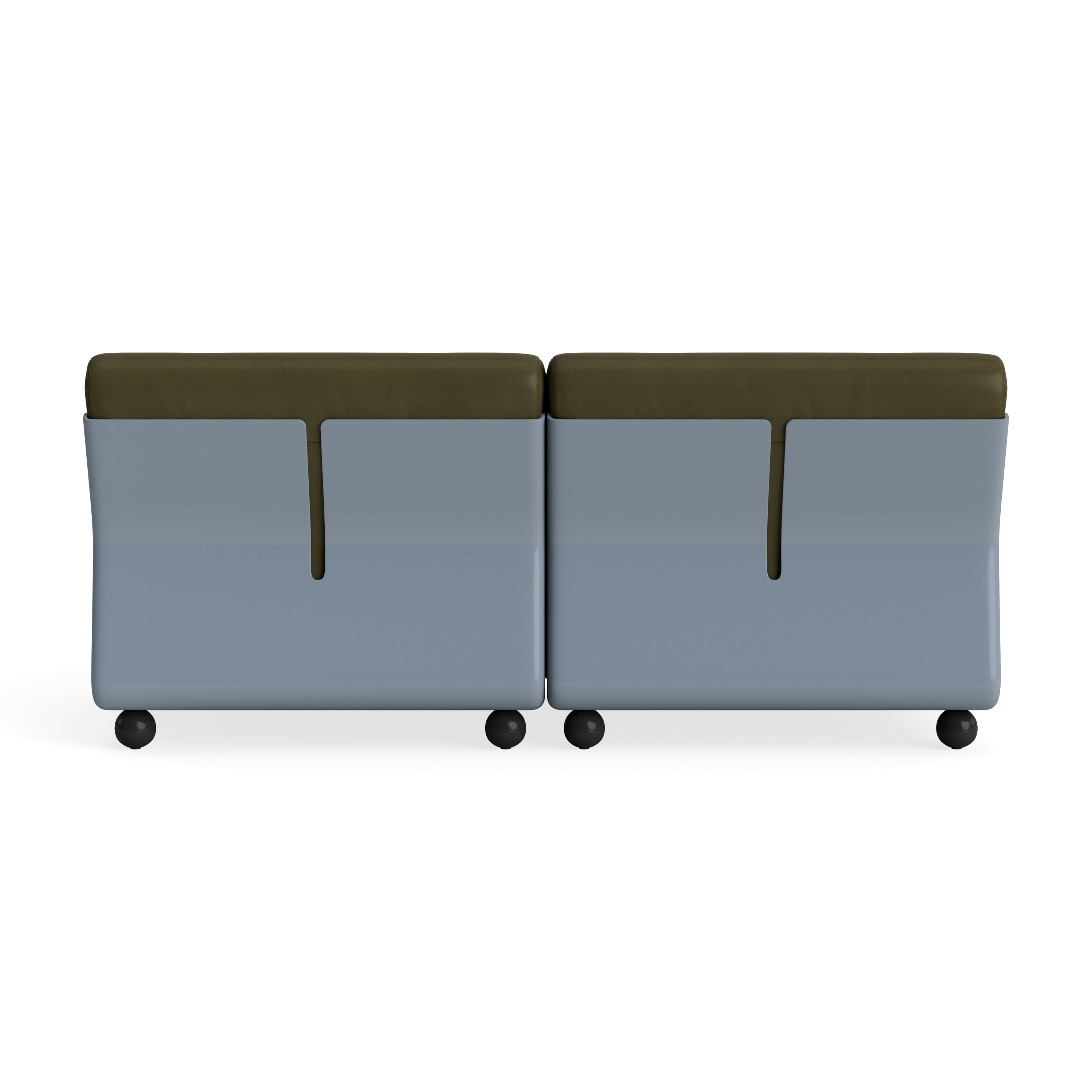 Amanta Sofa - Two Seater, Sense Leather, Forest Green, Frost Blue