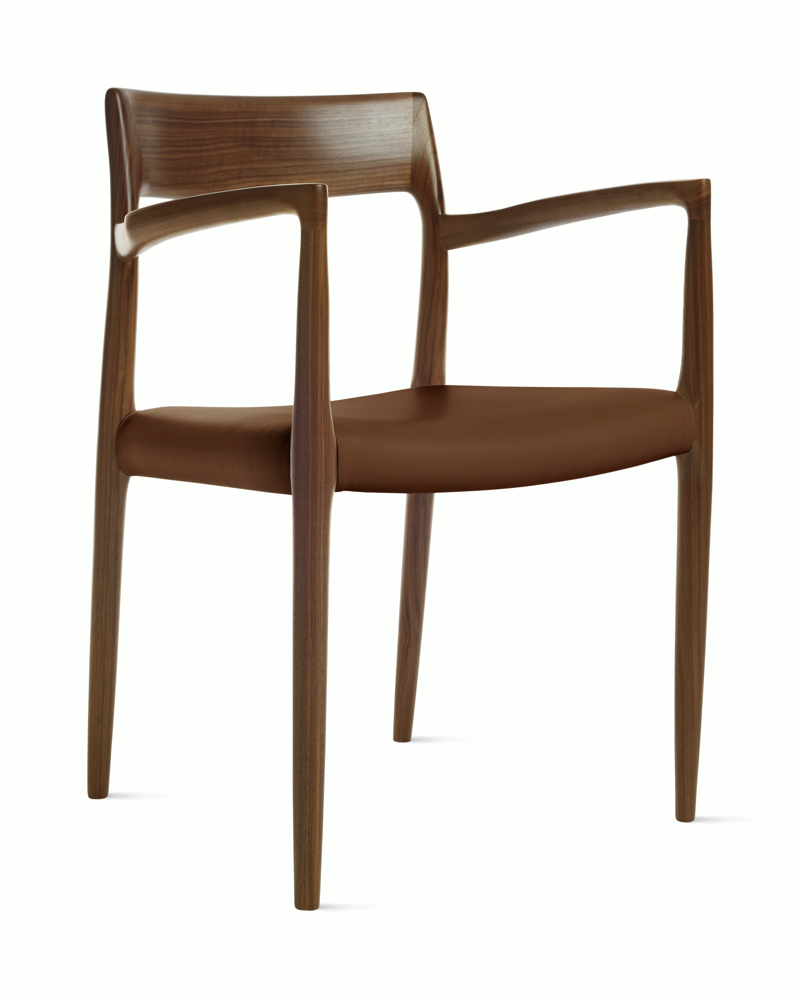 Moller Model 57 Armchair - Armchair,  Walnut,  Leather,  Tobacco