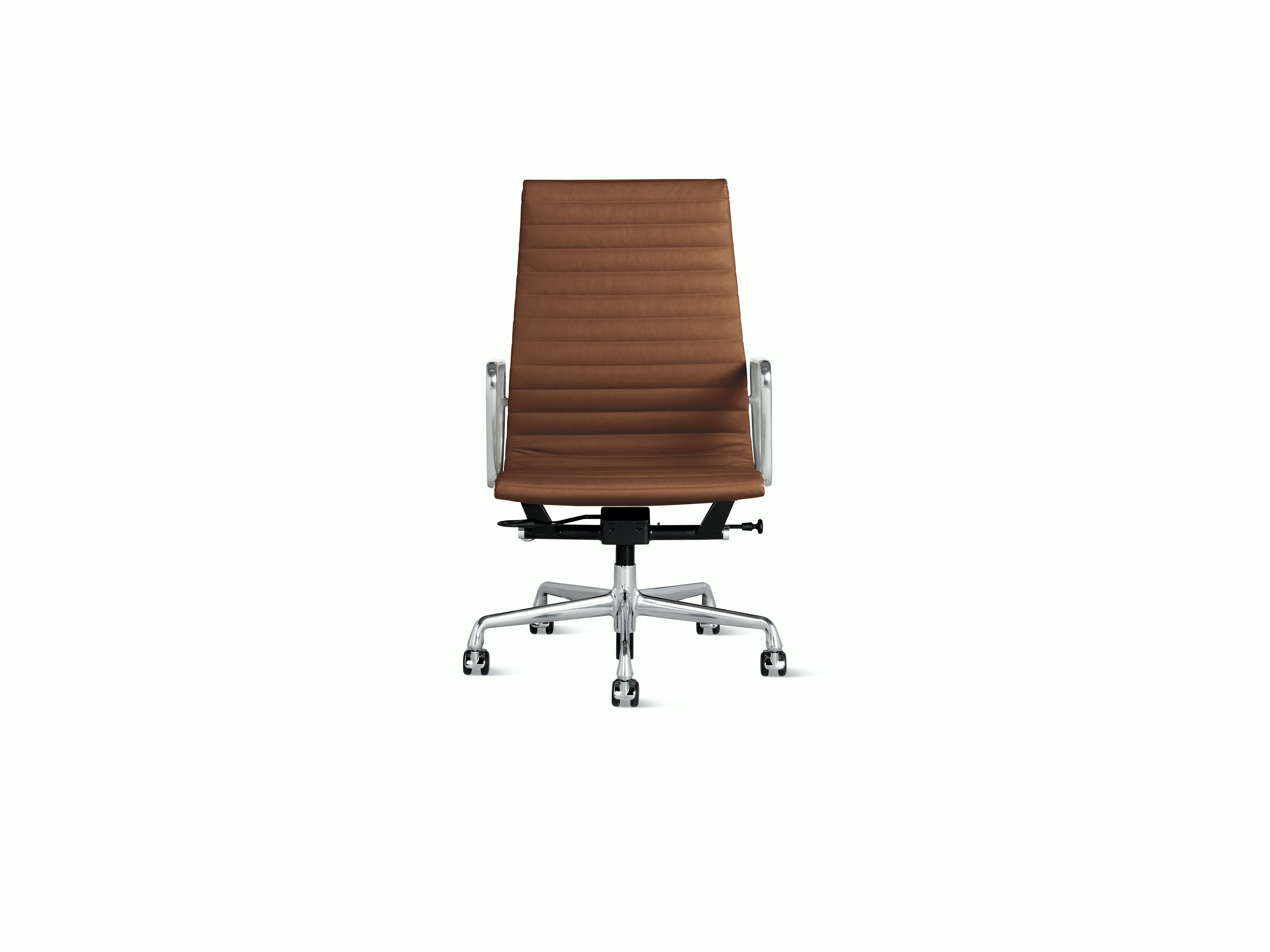 Eames Aluminum Group Chair - Exec, Vicenza, Camel, Pol Alum, Pneu, Std, VD