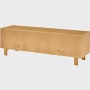 Nelson Basic Cabinet Series Media Unit in white oak, square legs, and pawn pull.