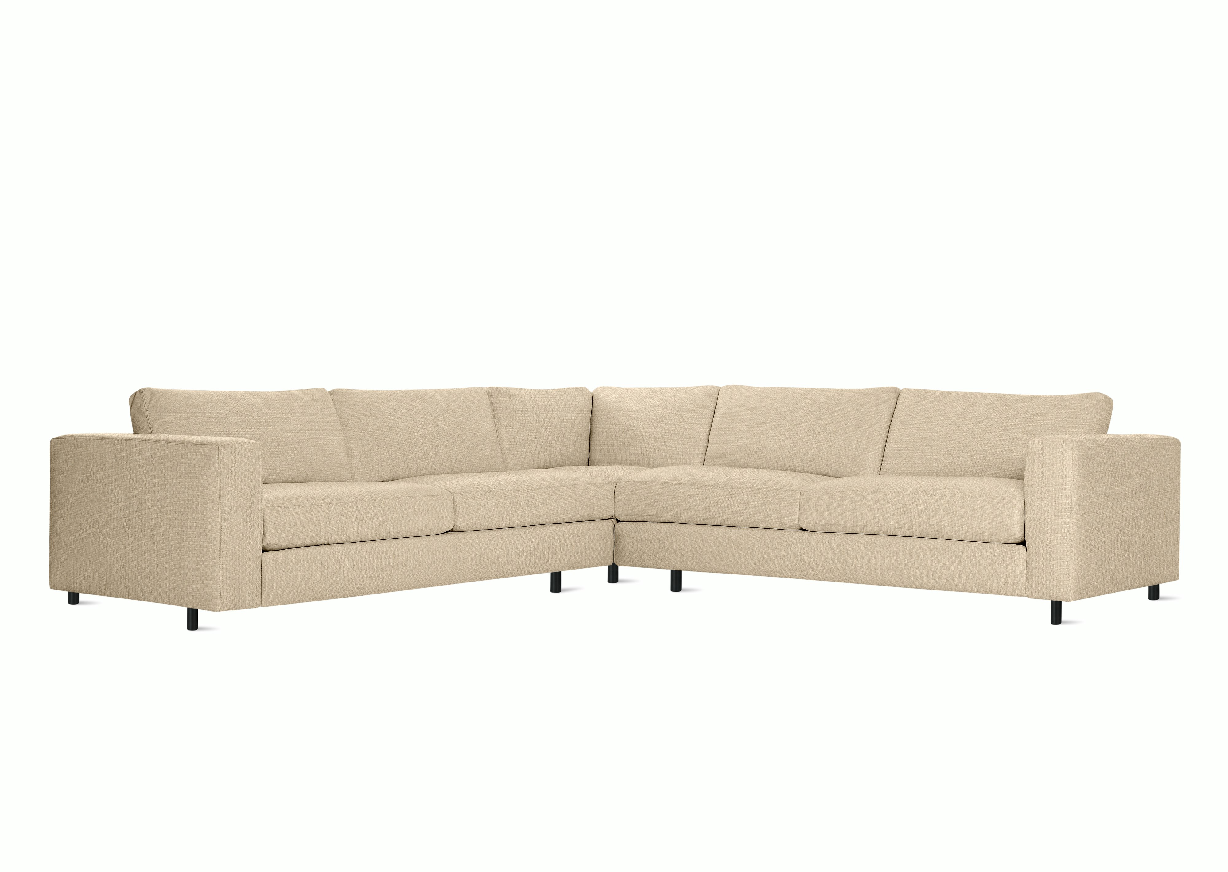 Reid Corner Sectional  in Album Linen Straw with tubular leg