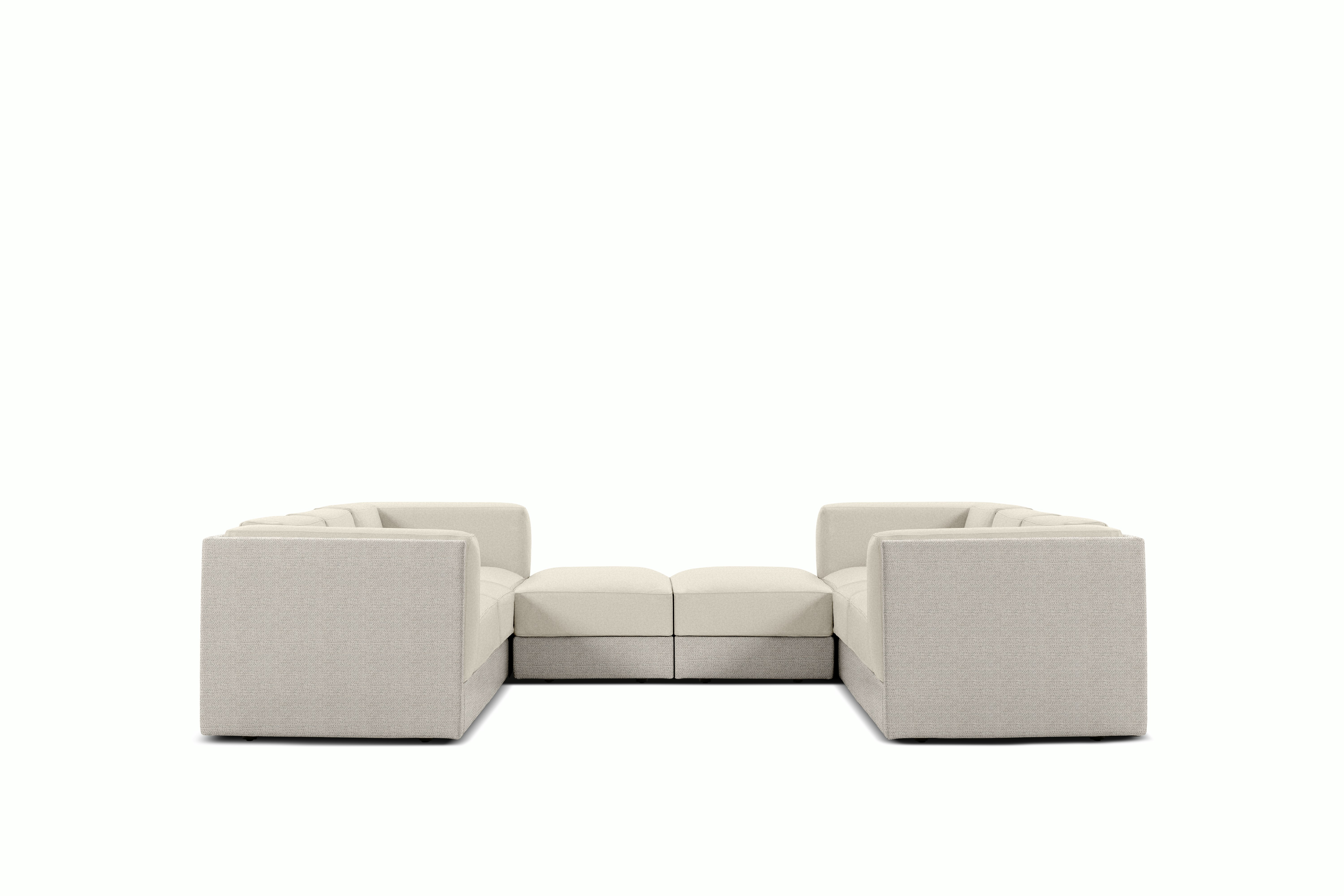 Symme U-Sectional - Fabric Frame,  Pebble Weave,  Buff,  Pecora,  Cream